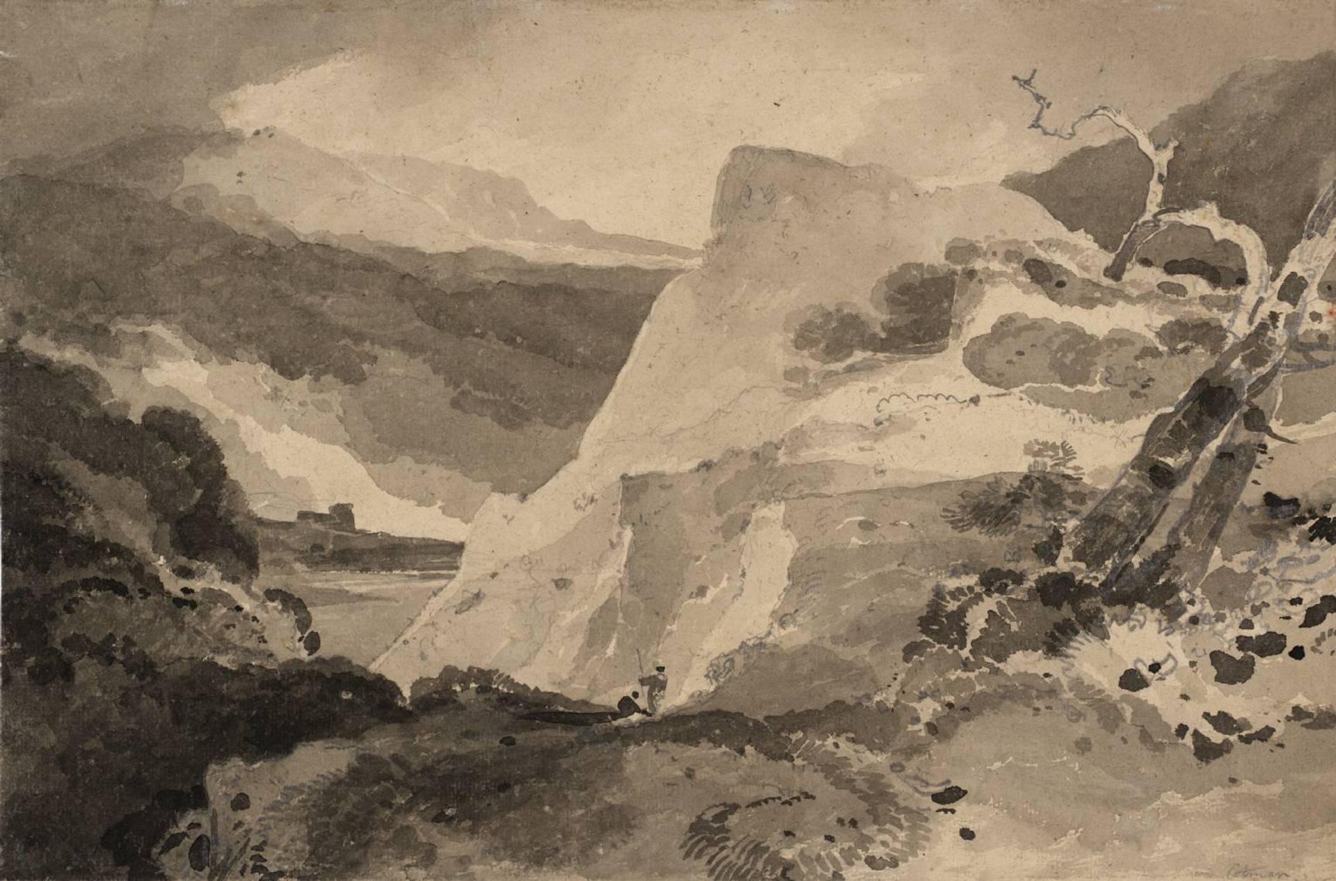 Mountainous Landscape with a Blasted Tree by John Sell Cotman