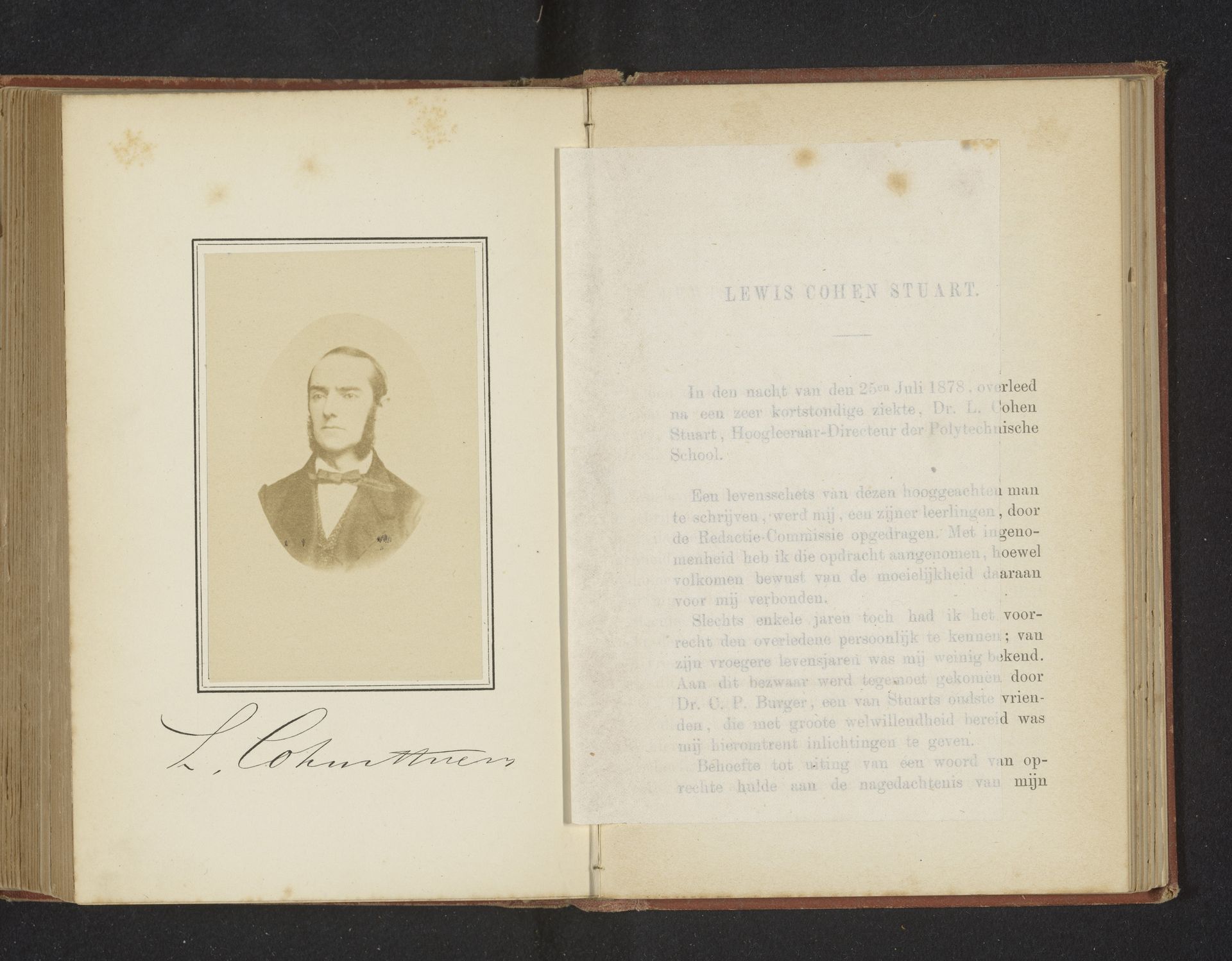 Portret van Lewis Cohen Stuart by Anonymous