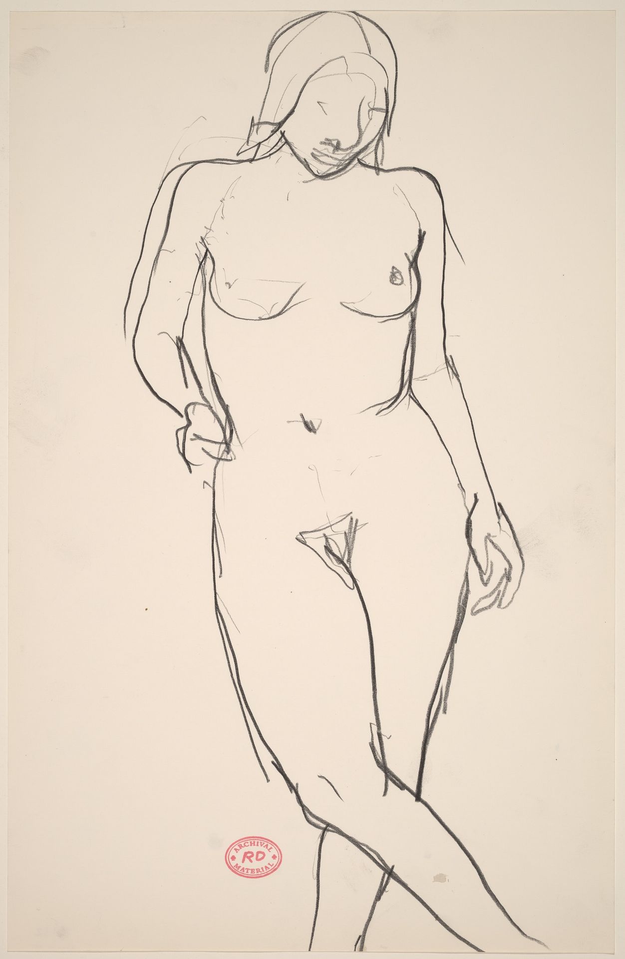 Untitled [standing female nude with crossed legs] by Richard Diebenkorn