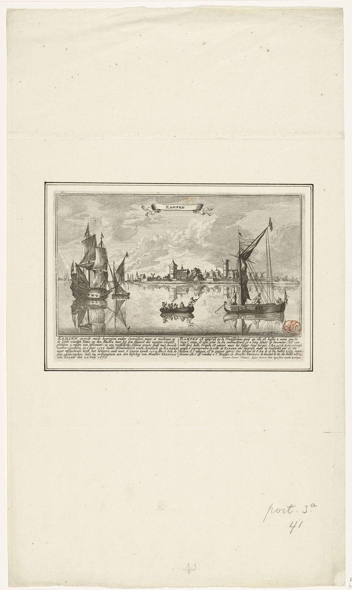 Gezicht op Kampen by Gaspar Bouttats