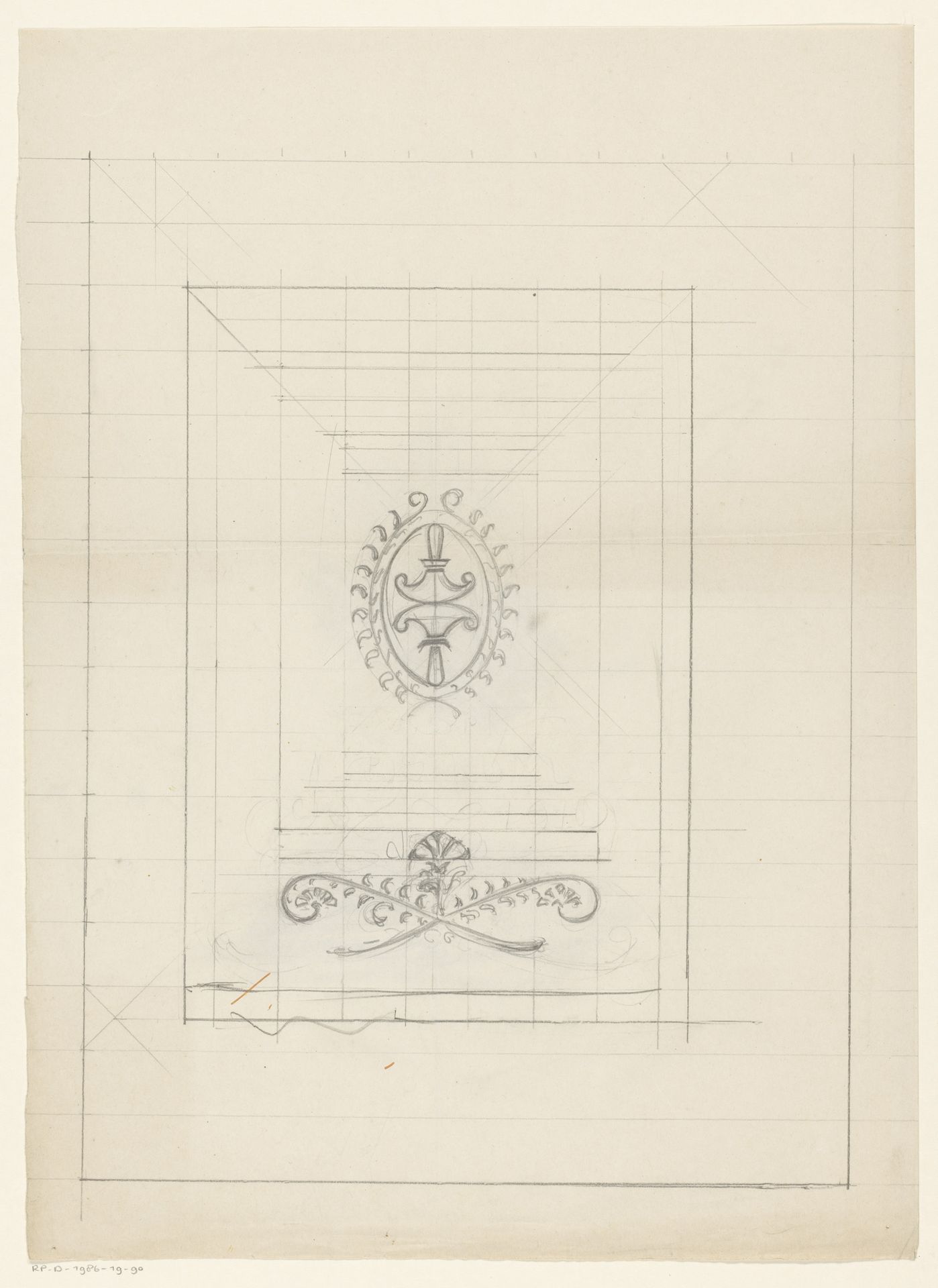 Cartouche in een rechthoekig kader by Reinier Willem Petrus de (1874-1952) Vries
