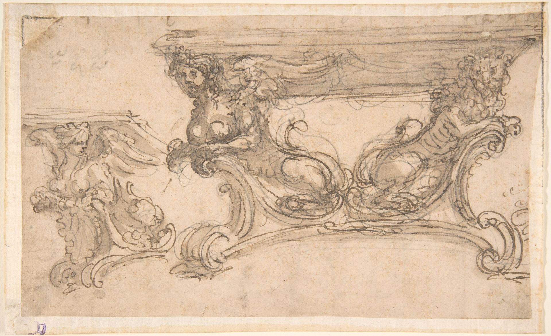Designs for a Table with Three Variations for the Shape of the Supports by Anonymous