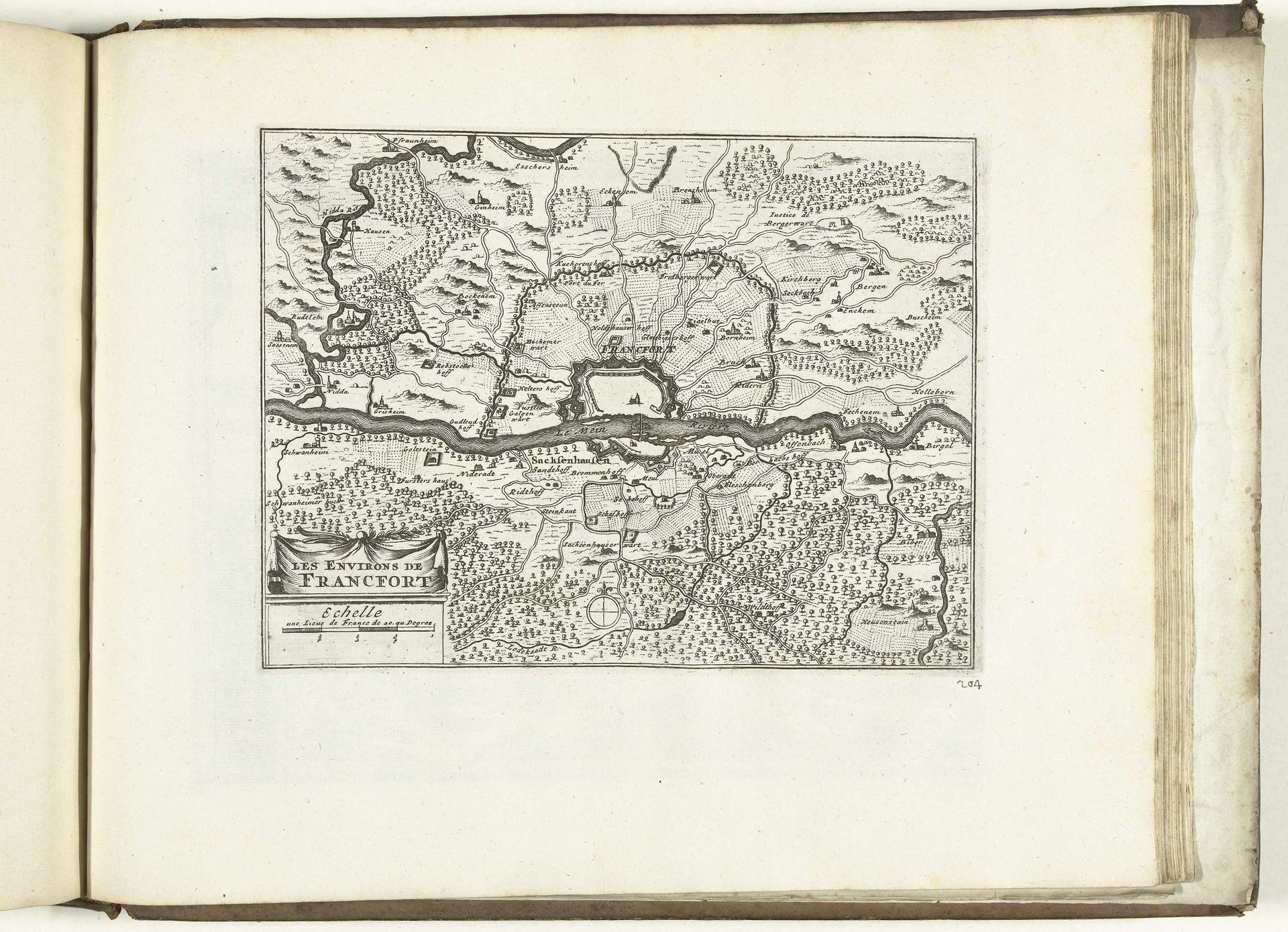 Kaart van de omgeving van Frankfurt am Main, 1726 by Anonymous