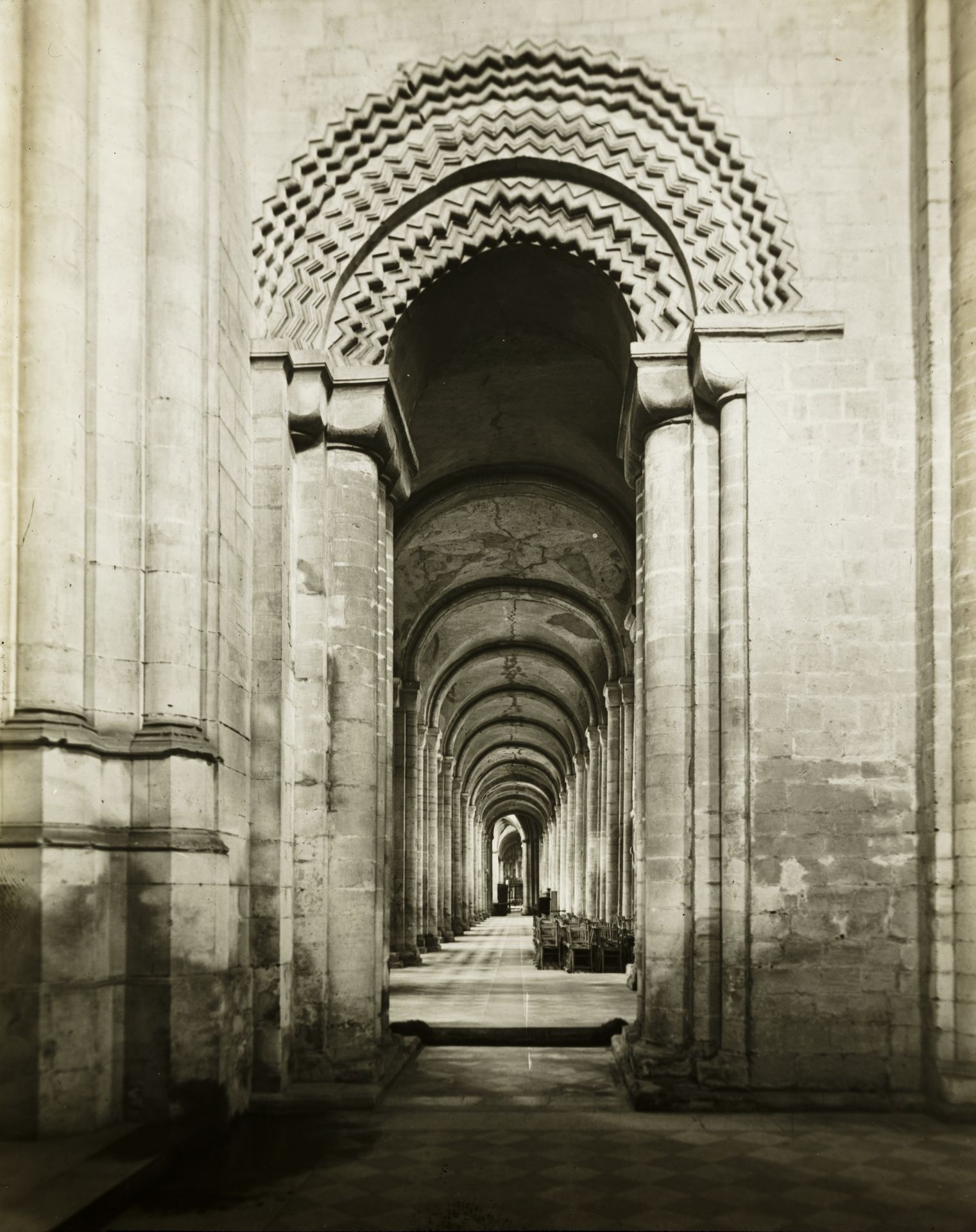 Ely Cathedral: South Aisle to East, from Southwest Transept by Frederick H. Evans
