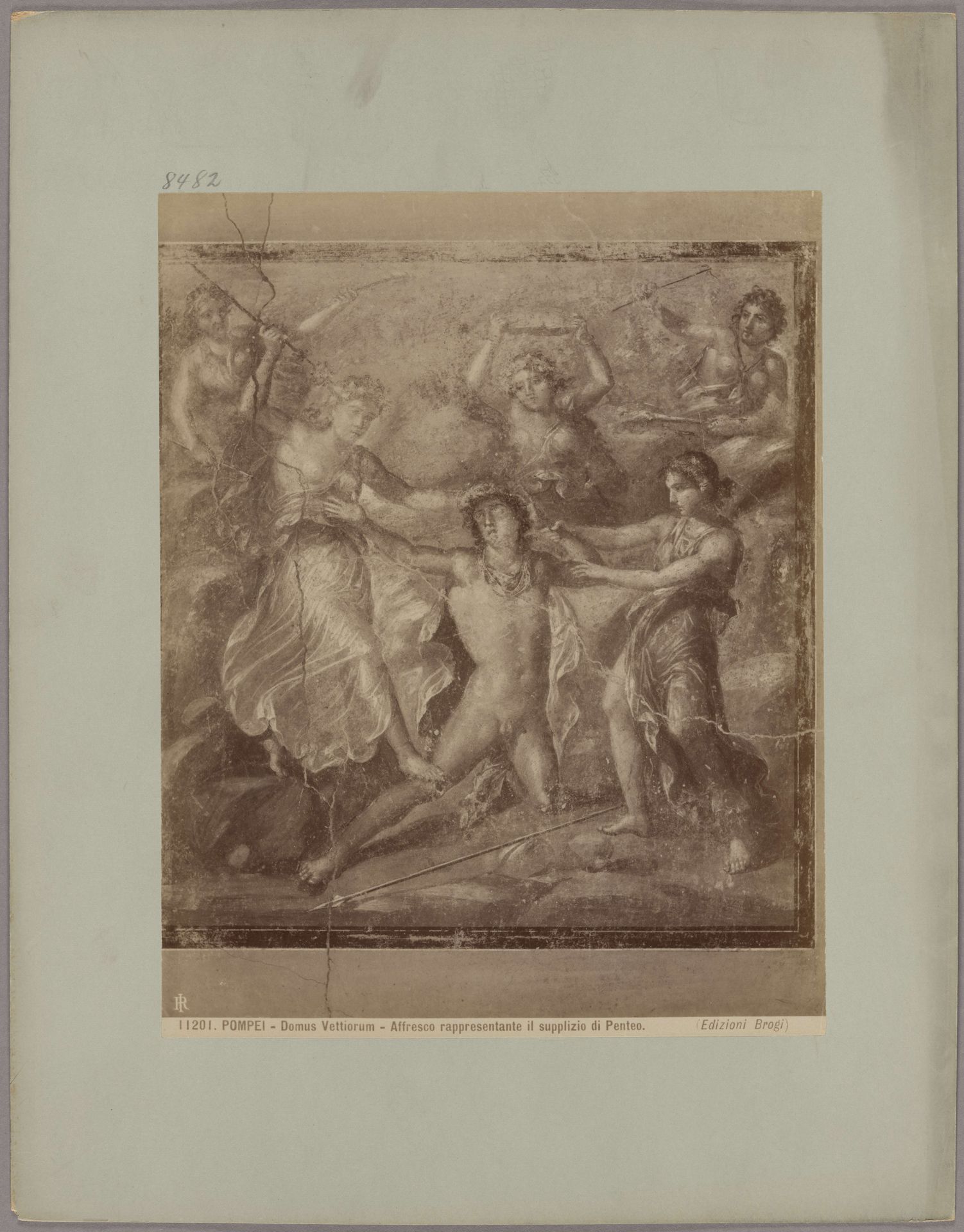 Pompeii_ Domus Vettiorum, Fresco representing the torment of Pentheus, No. 11201 by Giacomo Brogi