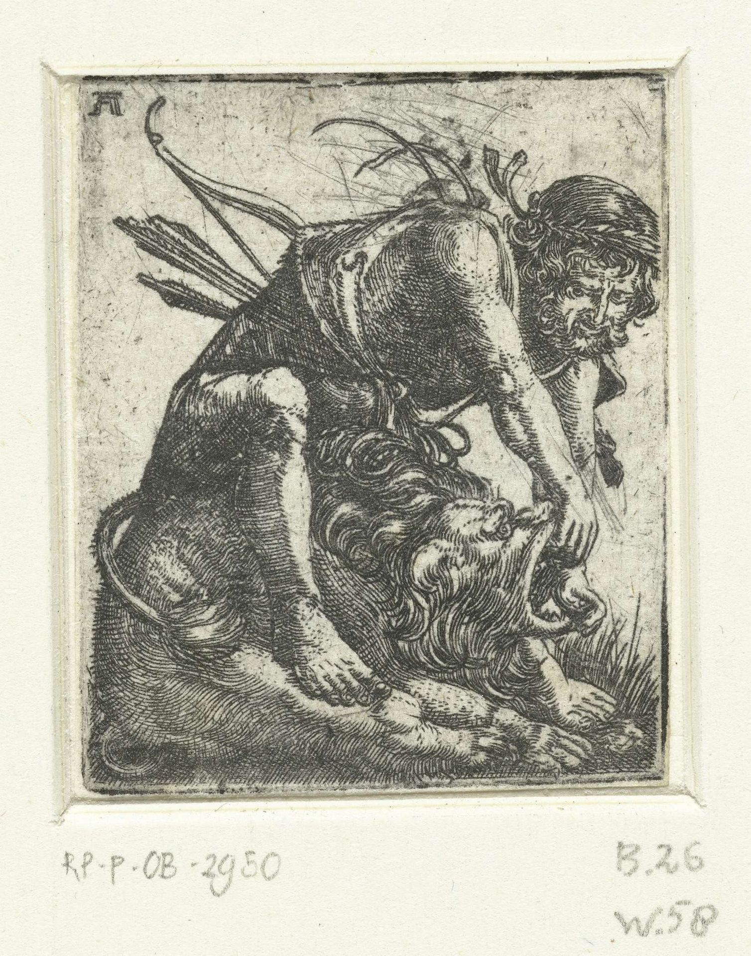 Hercules doodt de Nemeïsche leeuw by Albrecht Altdorfer