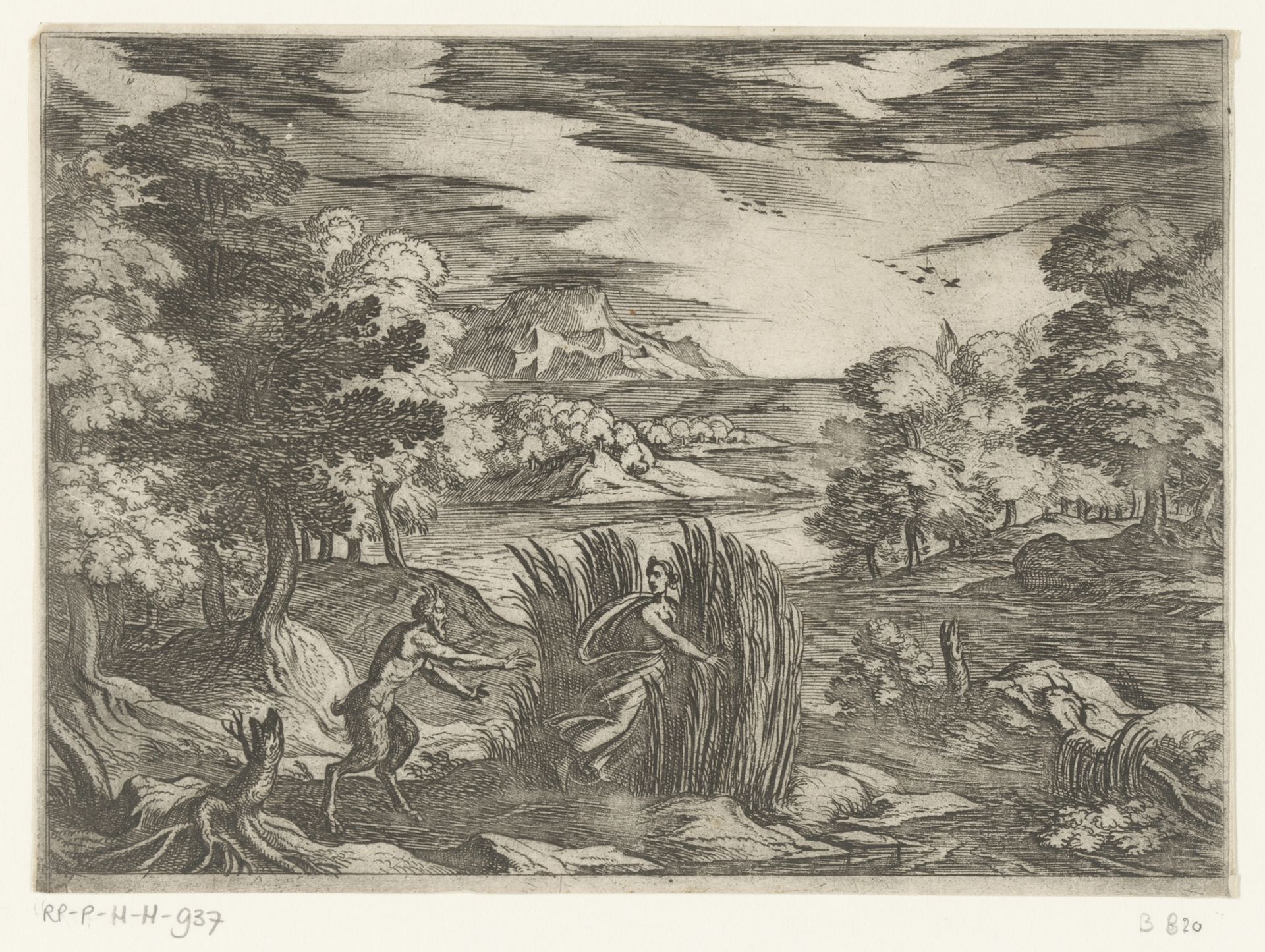 Landschap met Pan en Syrinx by Antonio Tempesta