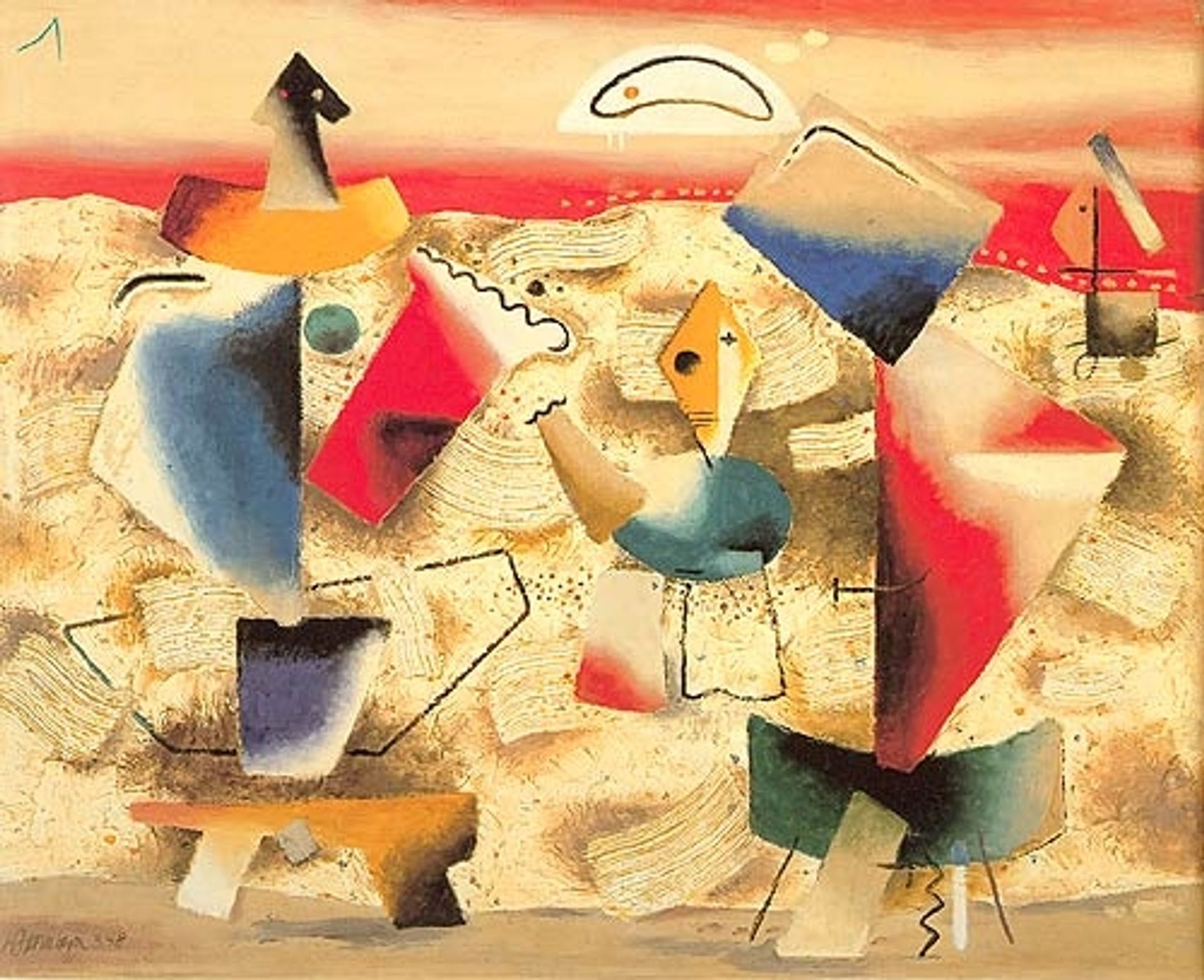 Red Landscape by Willi Baumeister