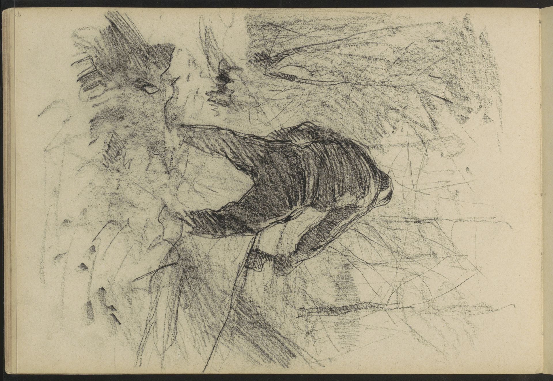 Boer aan het werk, op de rug gezien by Willem Witsen
