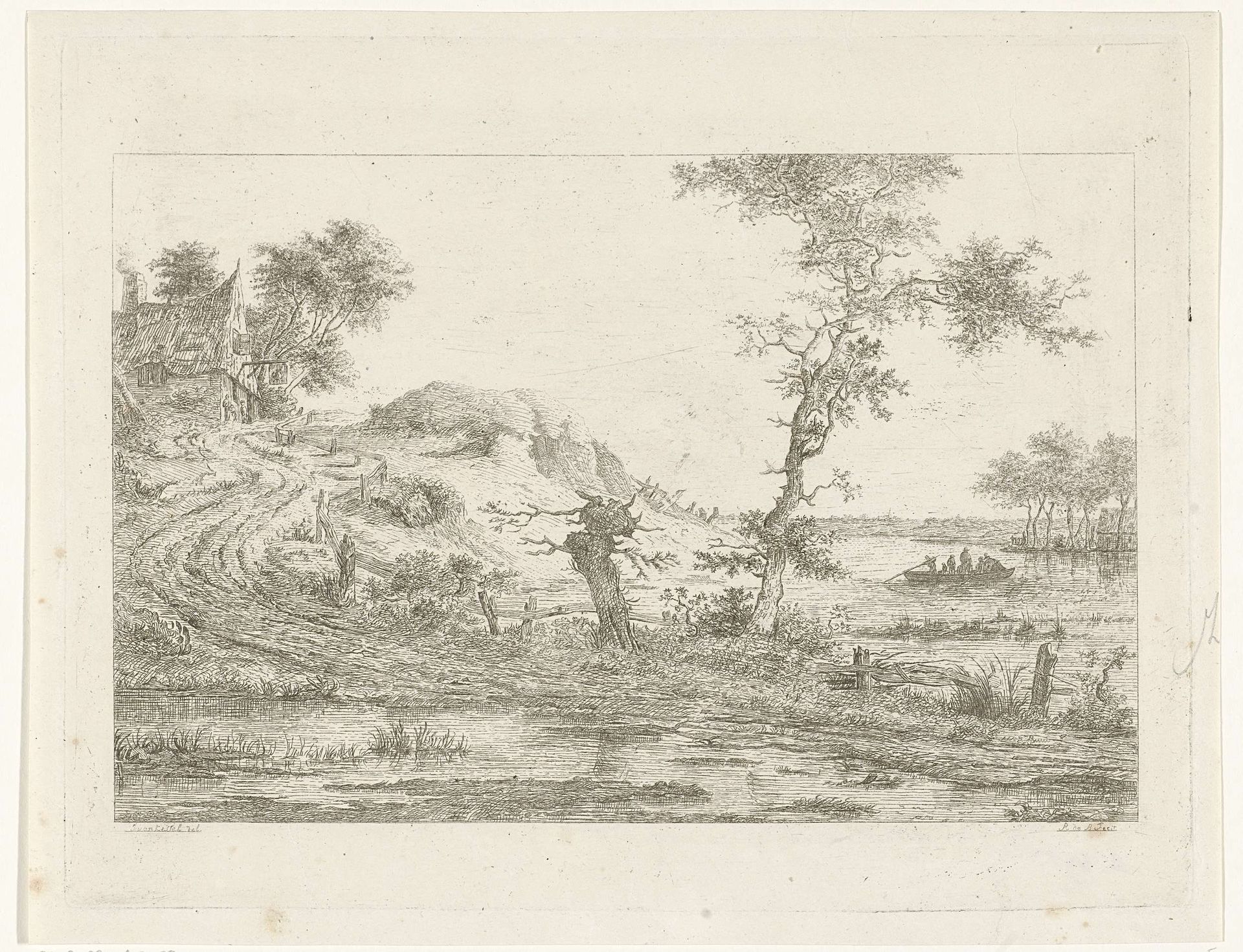 Huis op een heuvel by Reinierus Albertus Ludovicus baron van Isendoorn à Blois