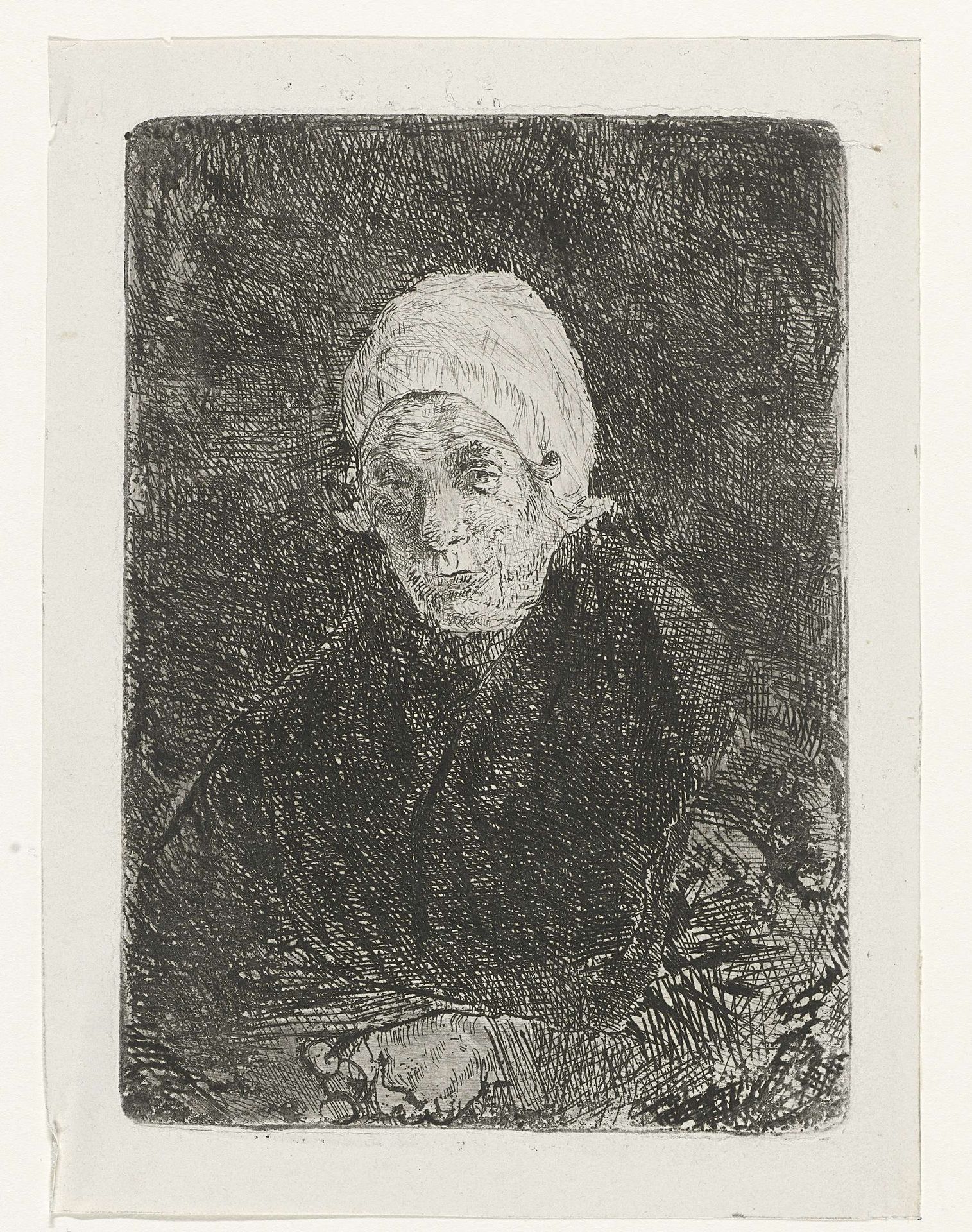 Katwijkse oude vrouw by Jozef Israëls