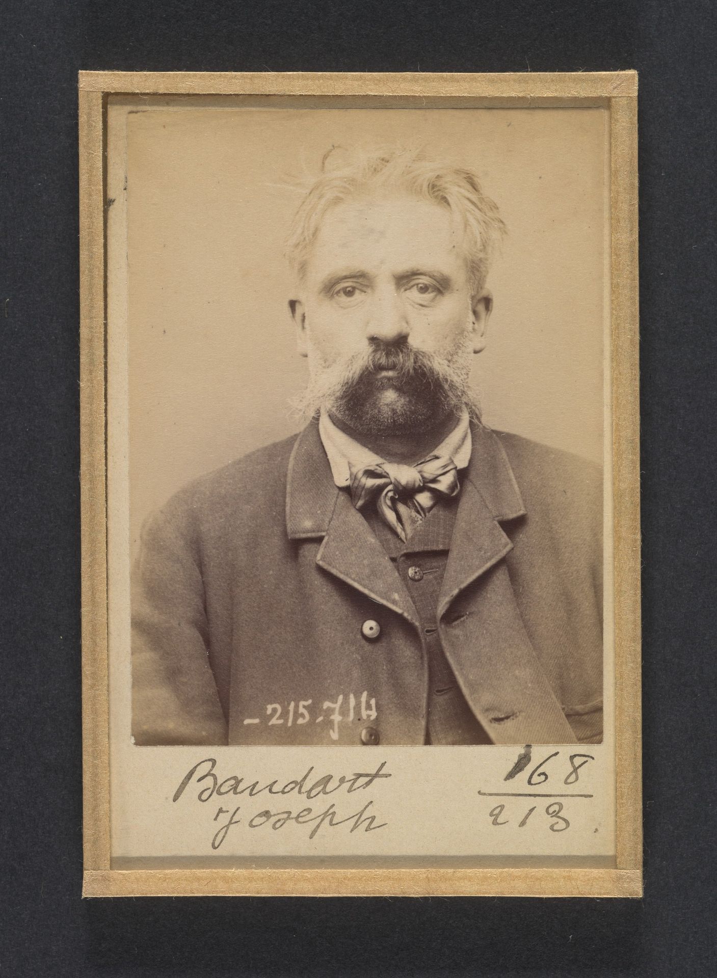 Baudart. Joseph, Philippe. 42 ans, né à Reims le 25/3/51. Boucher. Anarchiste. 15/3/94. by Alphonse Bertillon