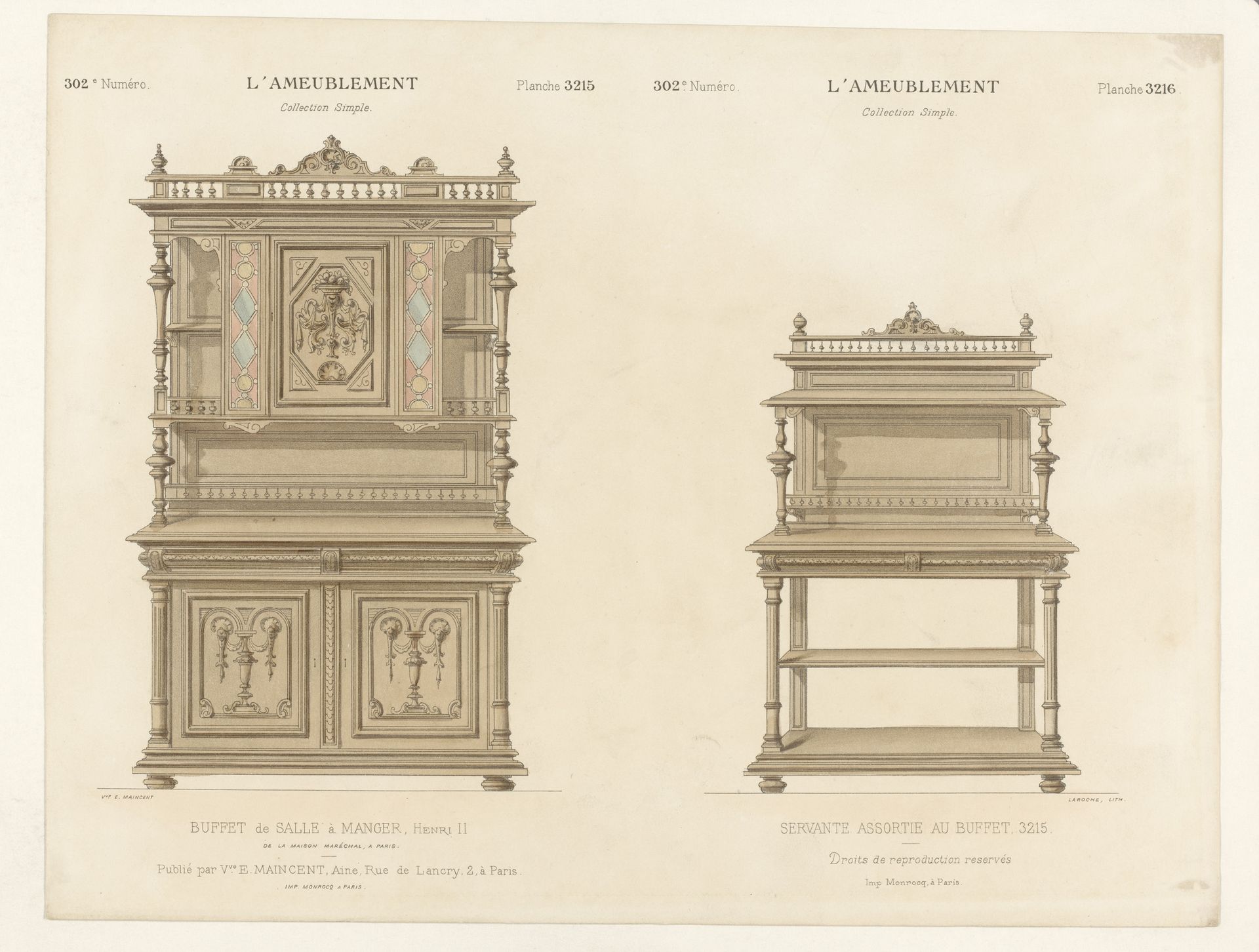 Buffetkast en kast by Léon Laroche