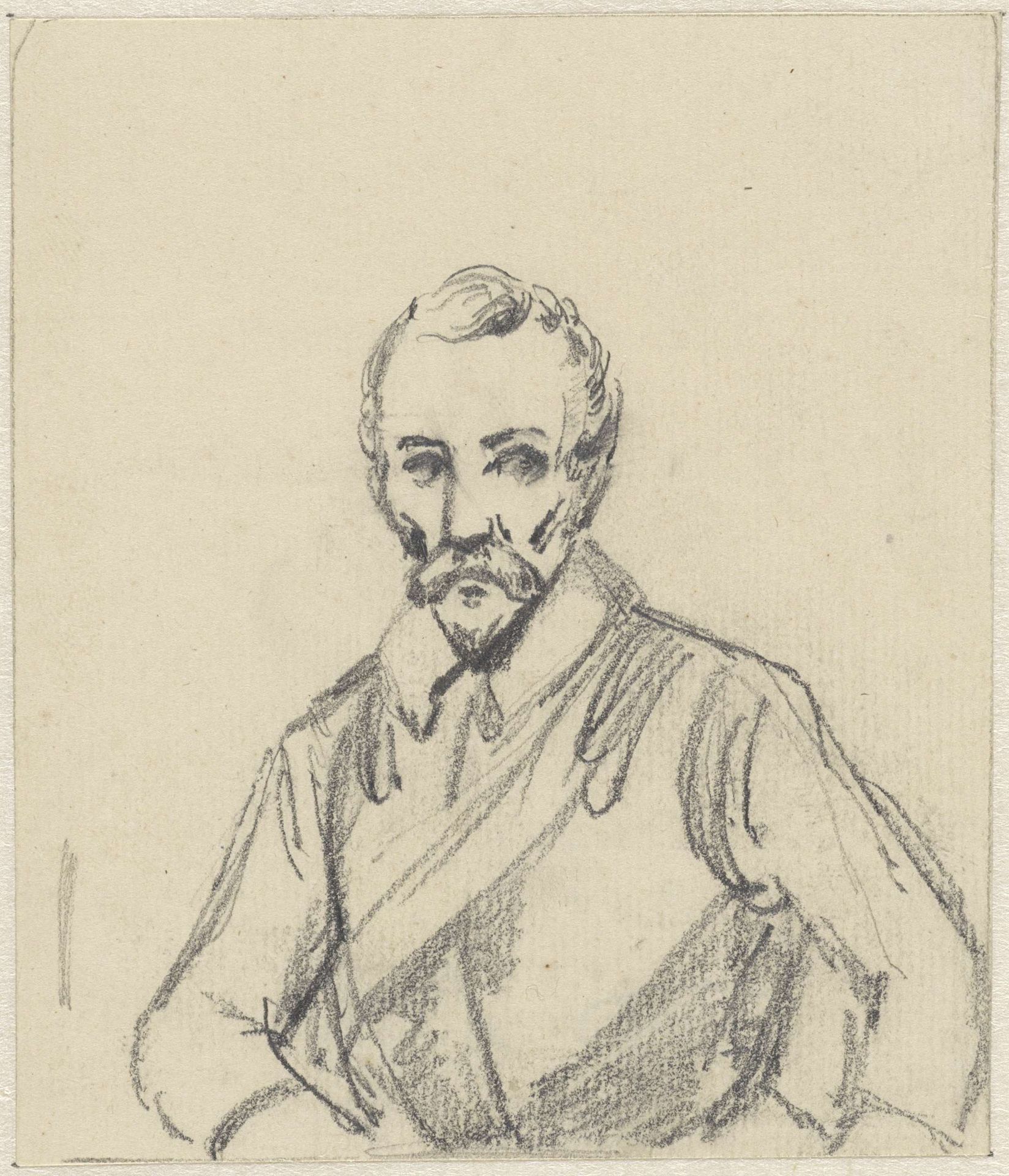 Buste van een krijgsman zonder helm, met bandelier by Christiaan Wilhelmus Moorrees