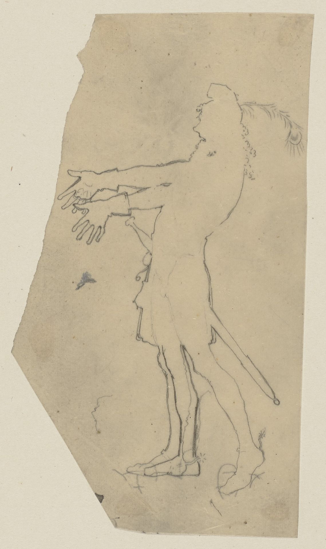 Nick Bottom als Pyramus mit Hut und Schwert, stehend, nach links by Paul Konewka