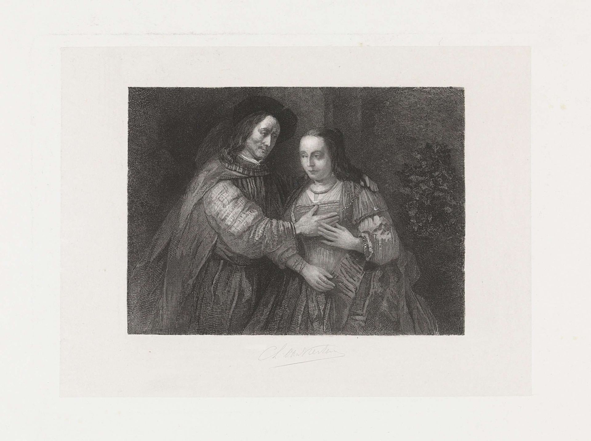 Portret van een paar als Oud-Testamentische figuren, genaamd 'Het Joodse bruidje' by Christiaan Lodewijk van Kesteren