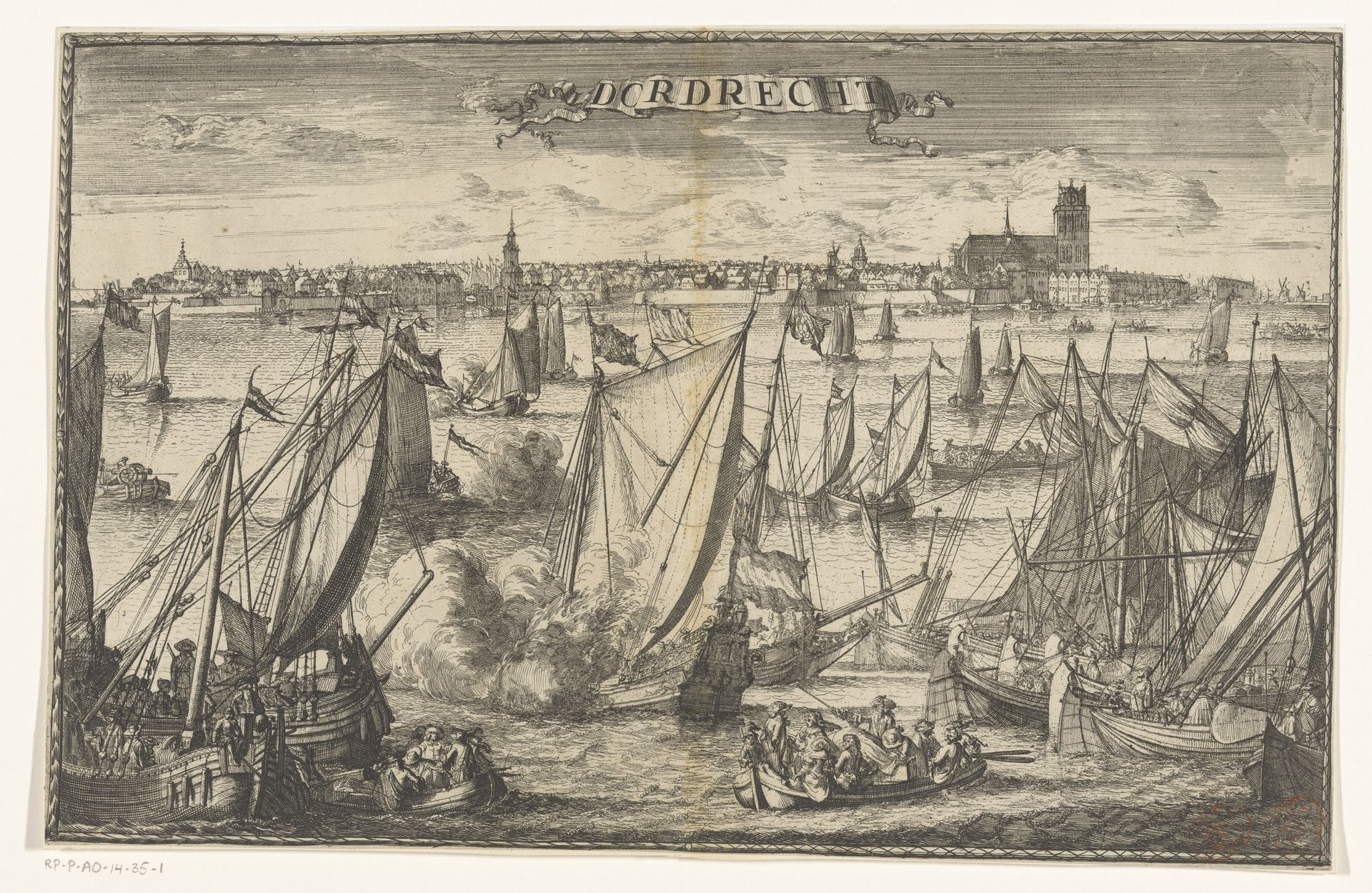 Gezicht op Dordrecht by Anonymous