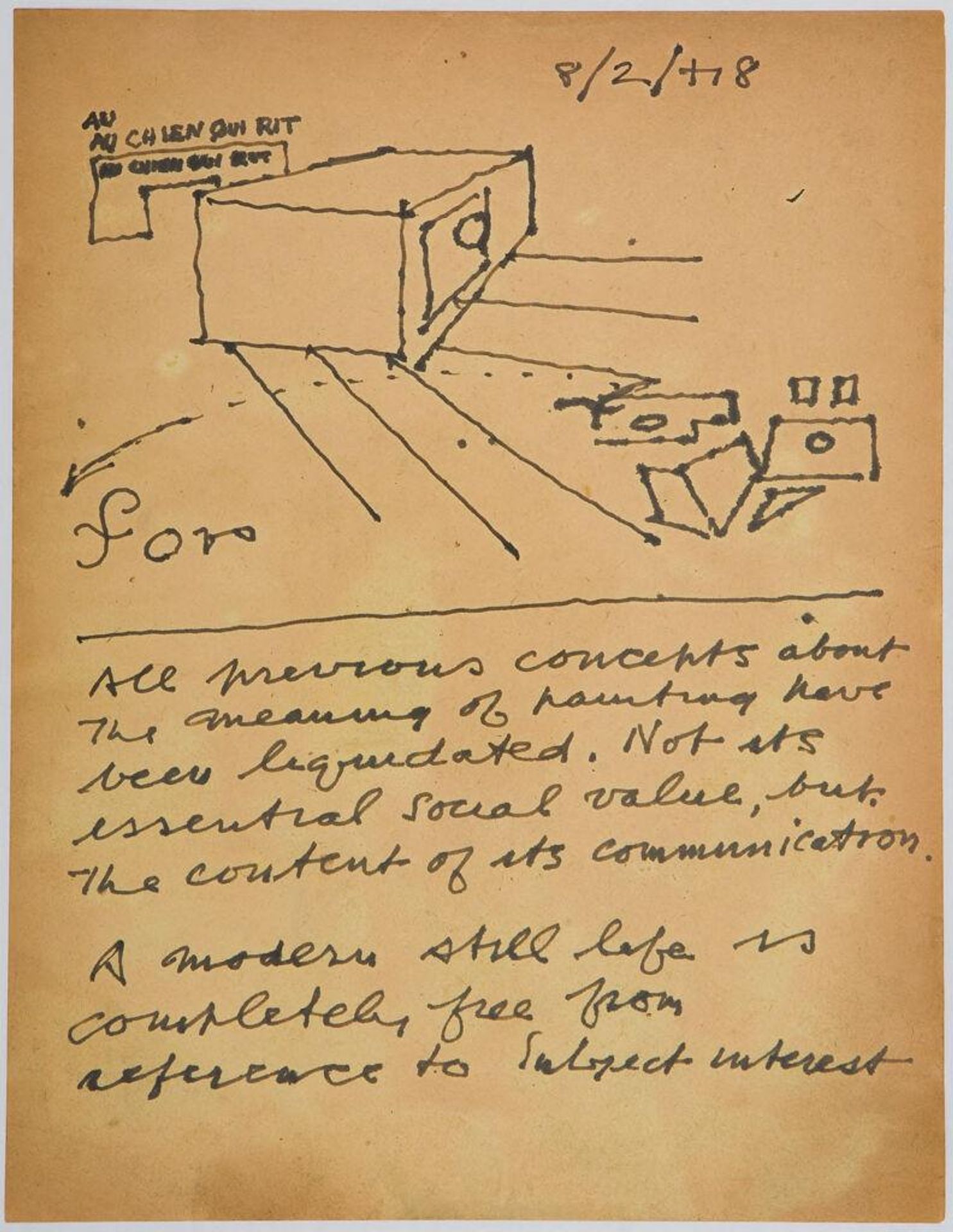 Art Theory Text with Sketch by Stuart Davis