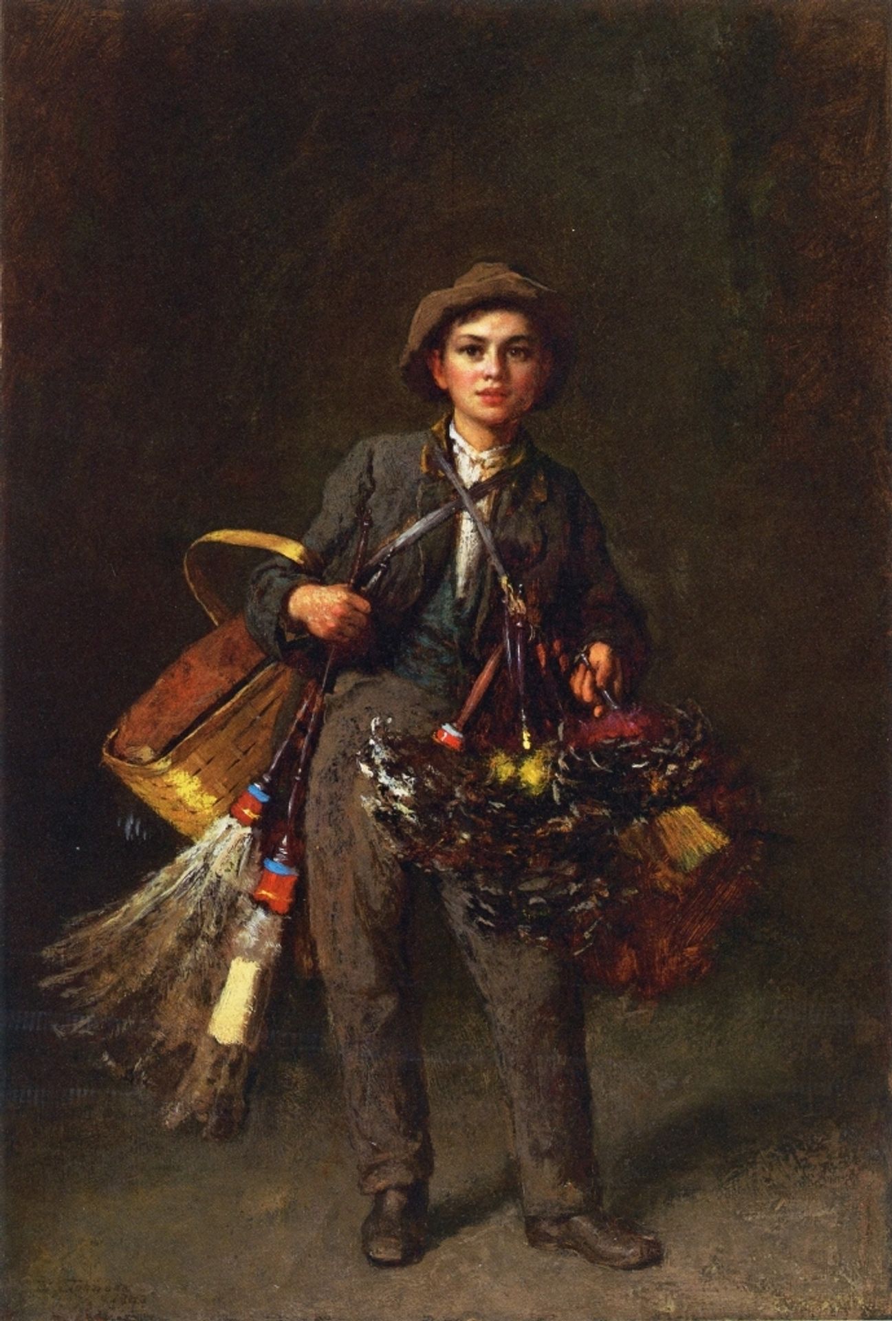 Feather Duster Boy by Eastman Johnson