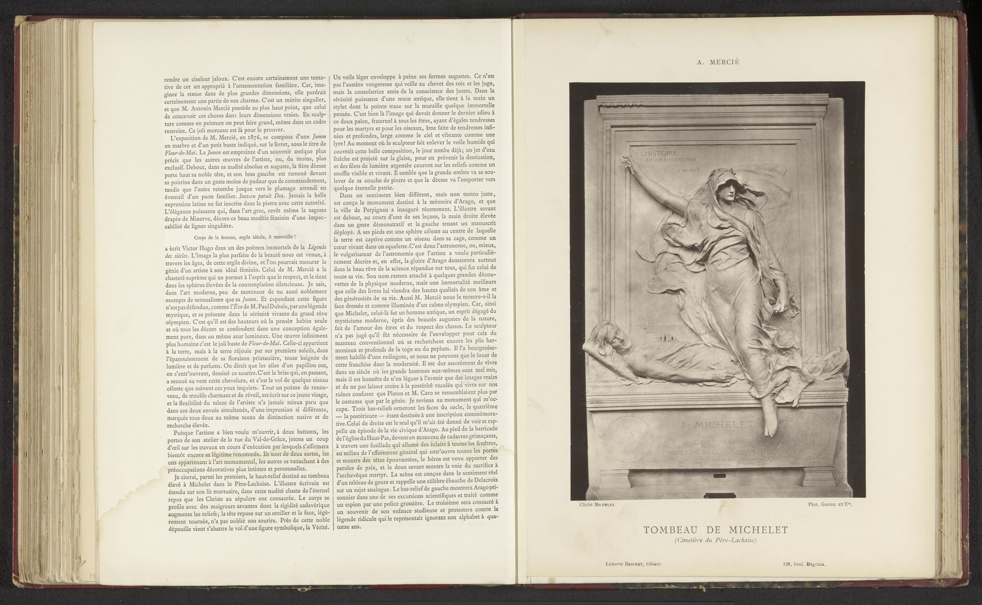 Graftombe voor Jules Michelet door Marius Jean Antonin Mercié by Charles Michelez