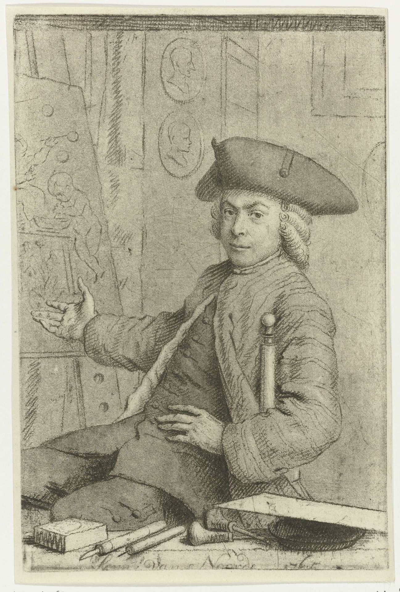 Zelfportret van Cornelis van Noorde by Cornelis van Noorde