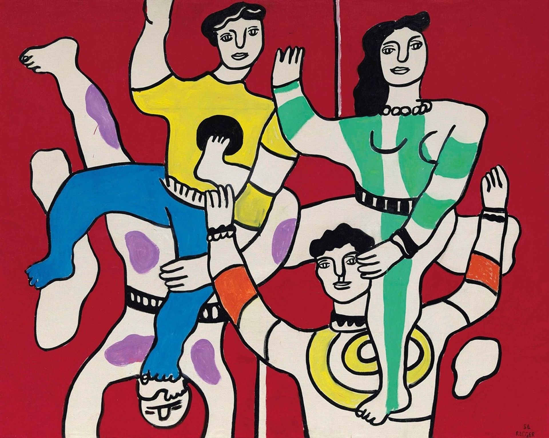 Les quatre acrobates by Fernand Léger
