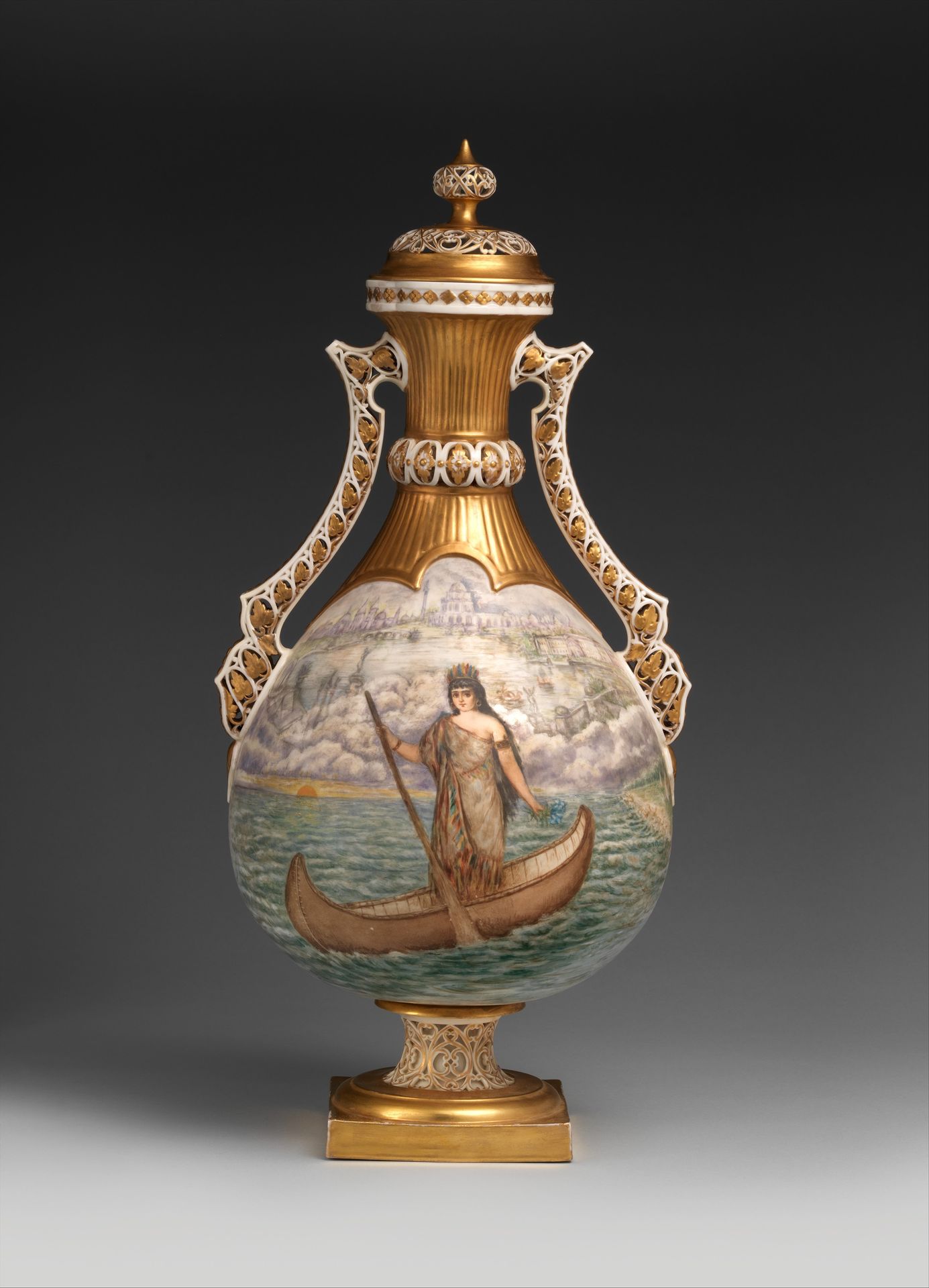 Covered vase by Willets Manufacturing Company