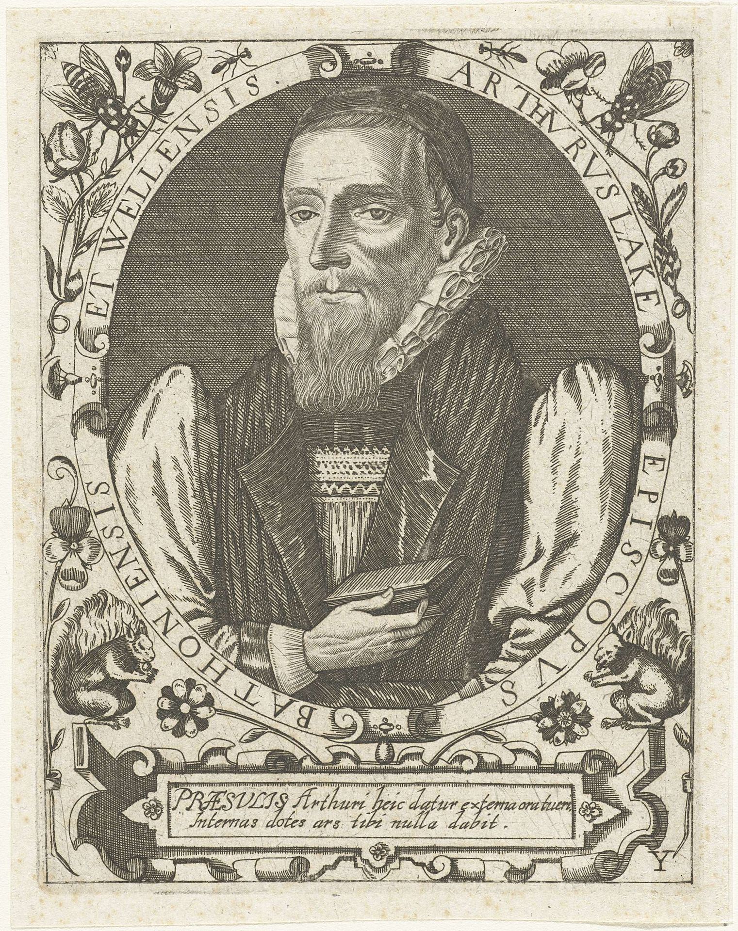 Portret van bisschop Arthur Lake by Theodor de Bry