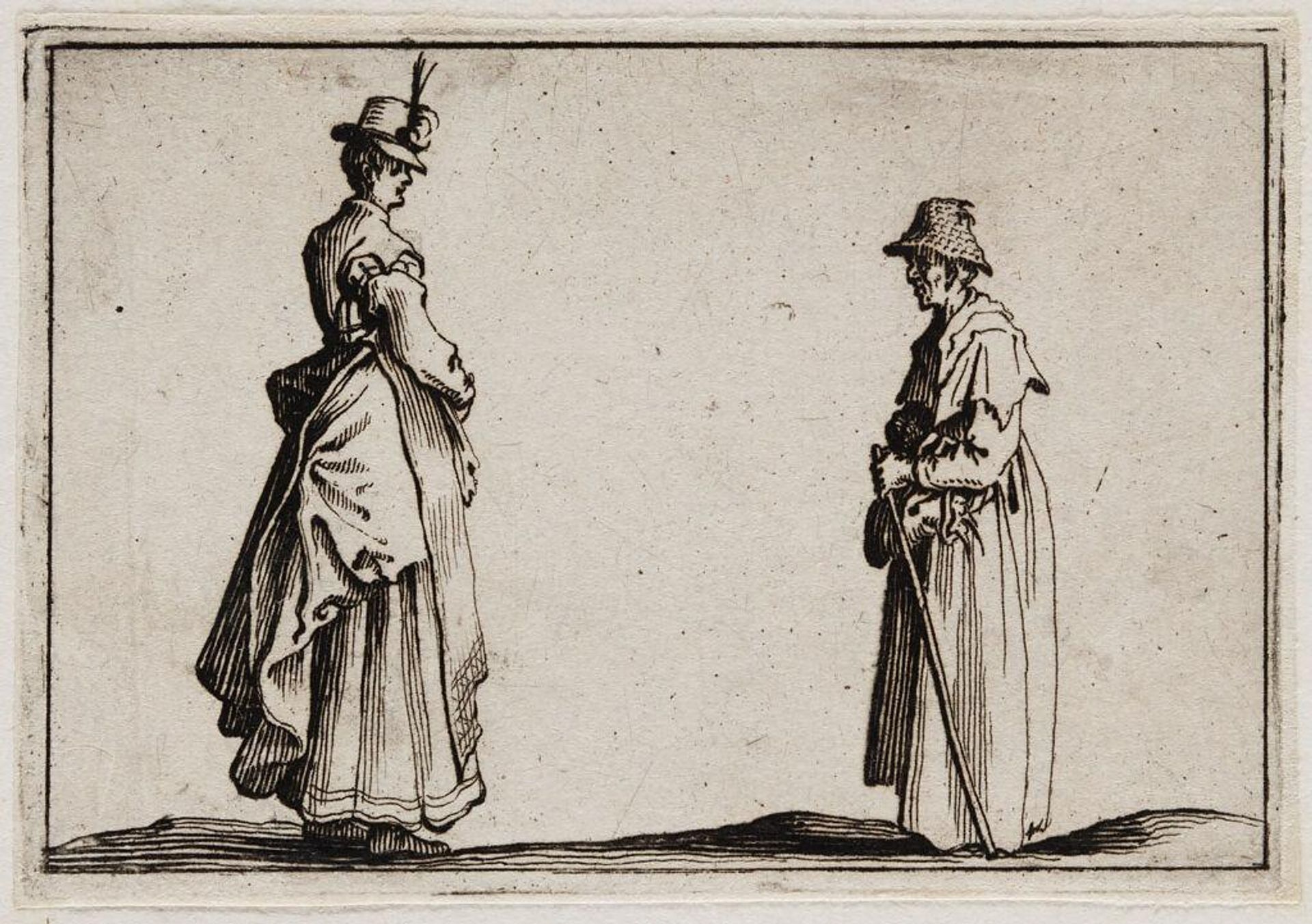 Two Women, Seen in Profile by Jacques Callot