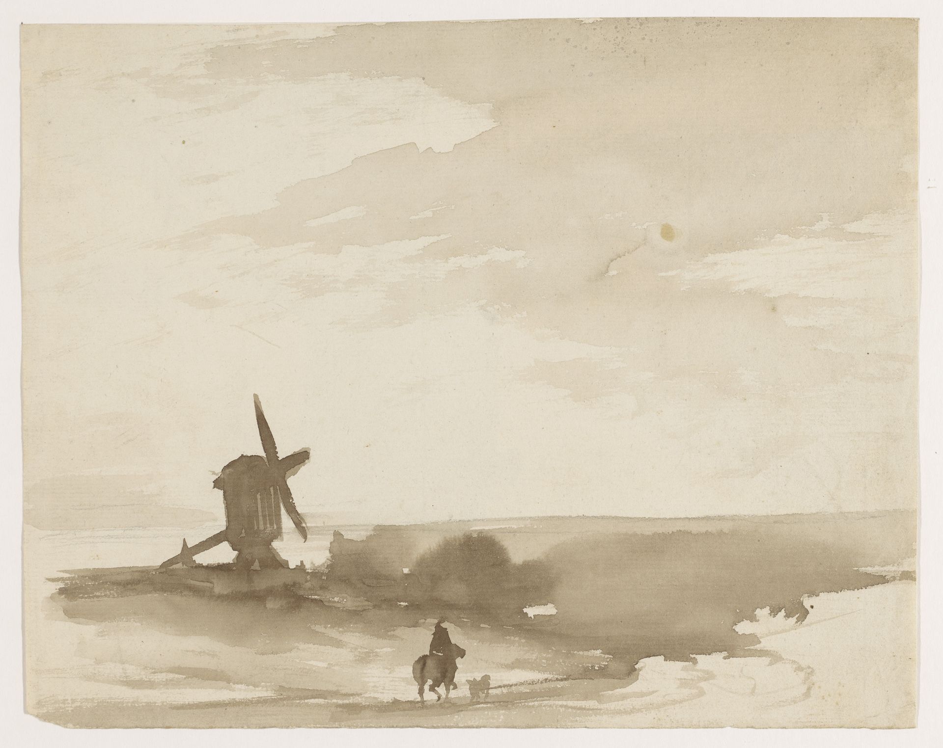 Landschap met molen aan een rivier by Johannes Tavenraat