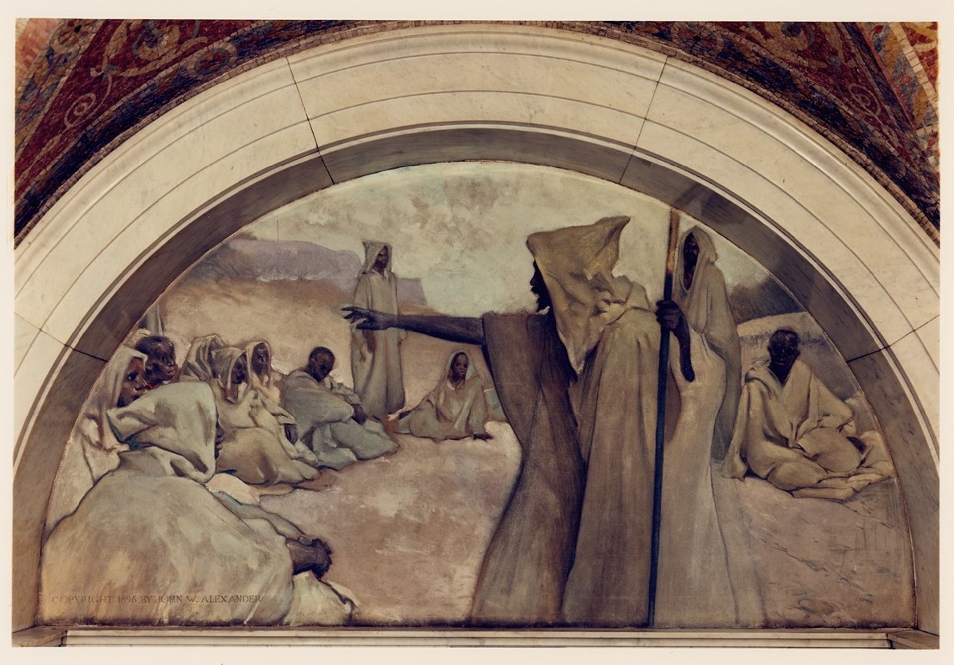 Oral Tradition mural in Evolution of the Book series by John White Alexander