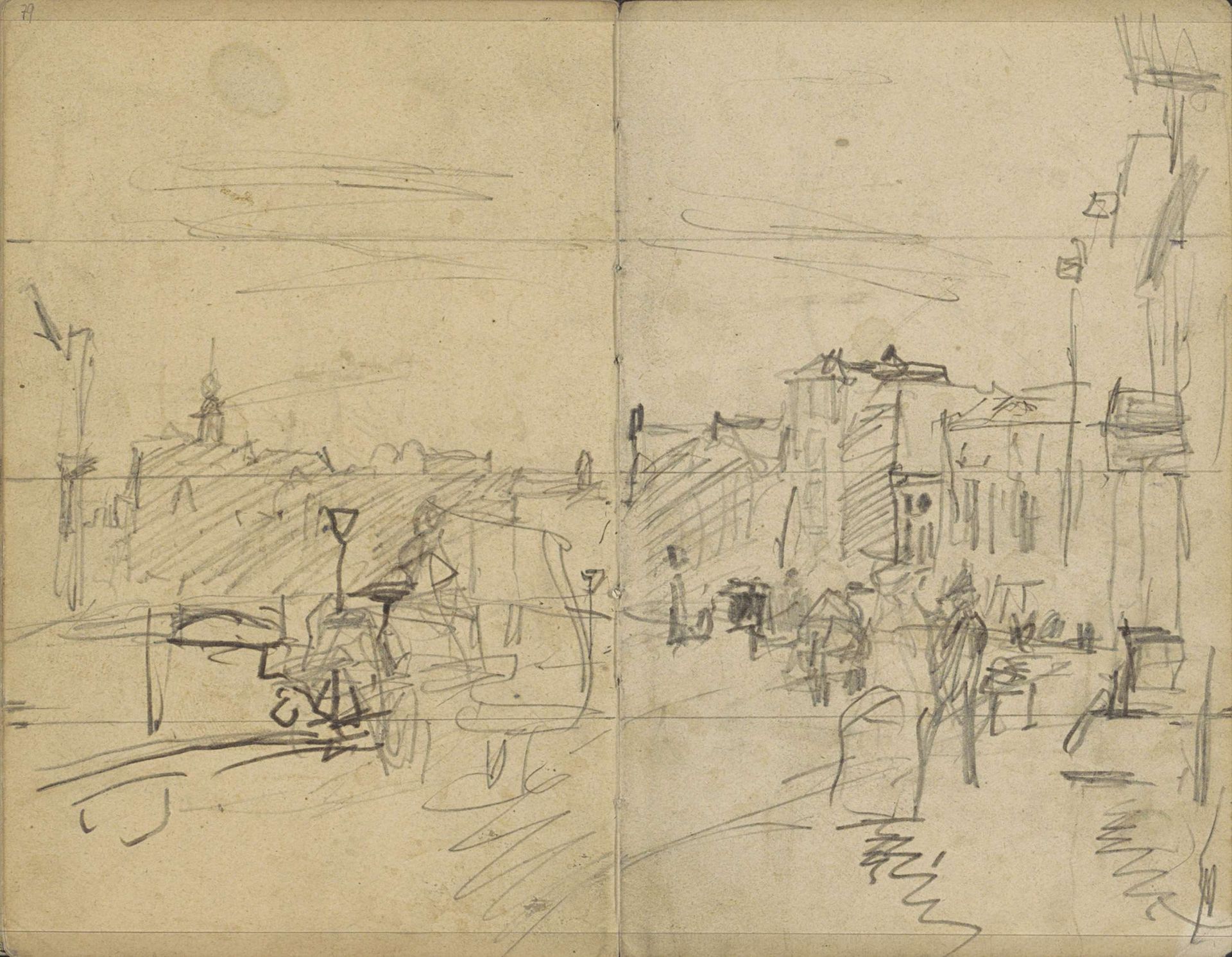 Gezicht op het Rokin te Amsterdam by George Hendrik Breitner