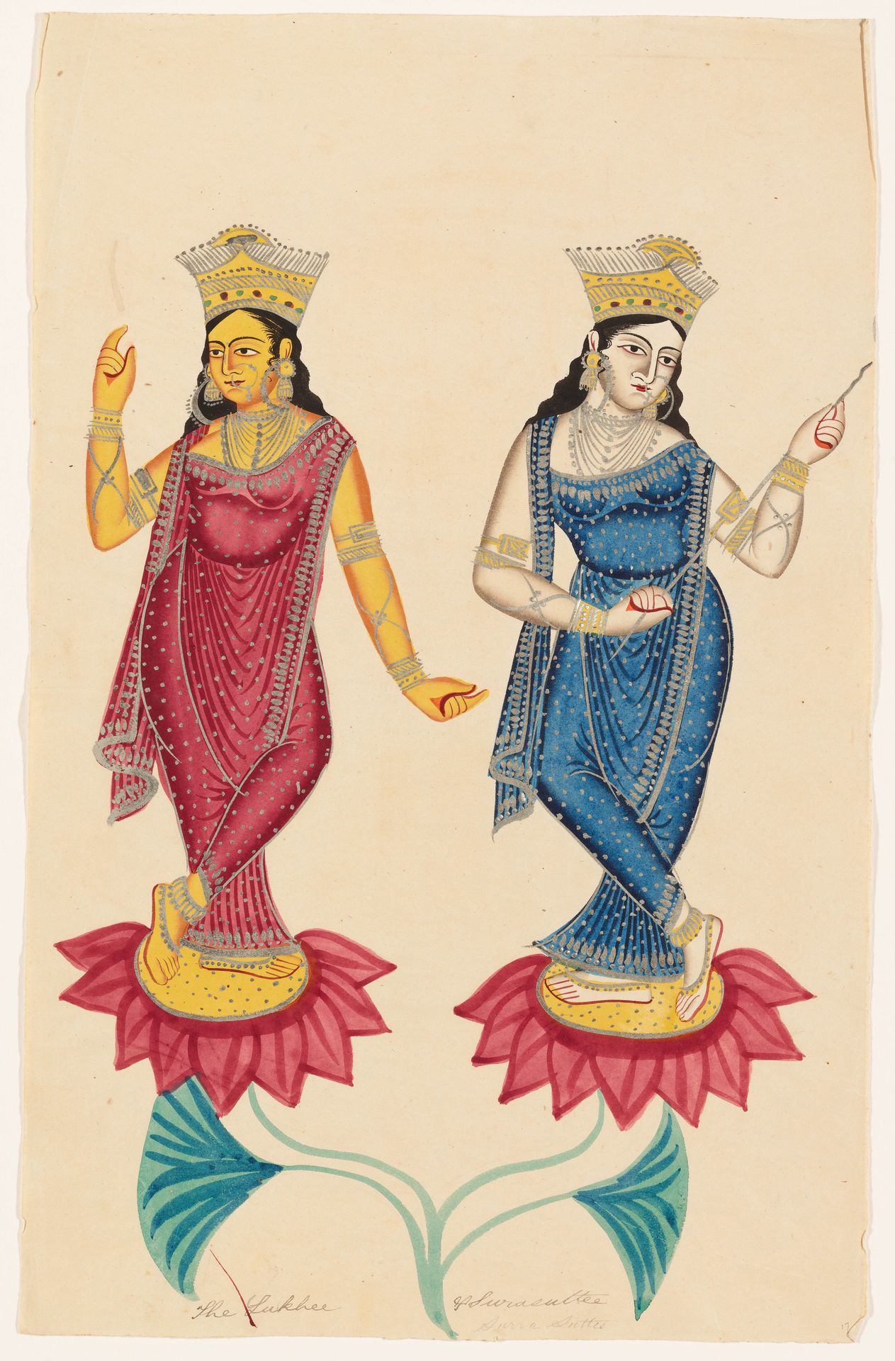 Two Female Deities by Anonymous