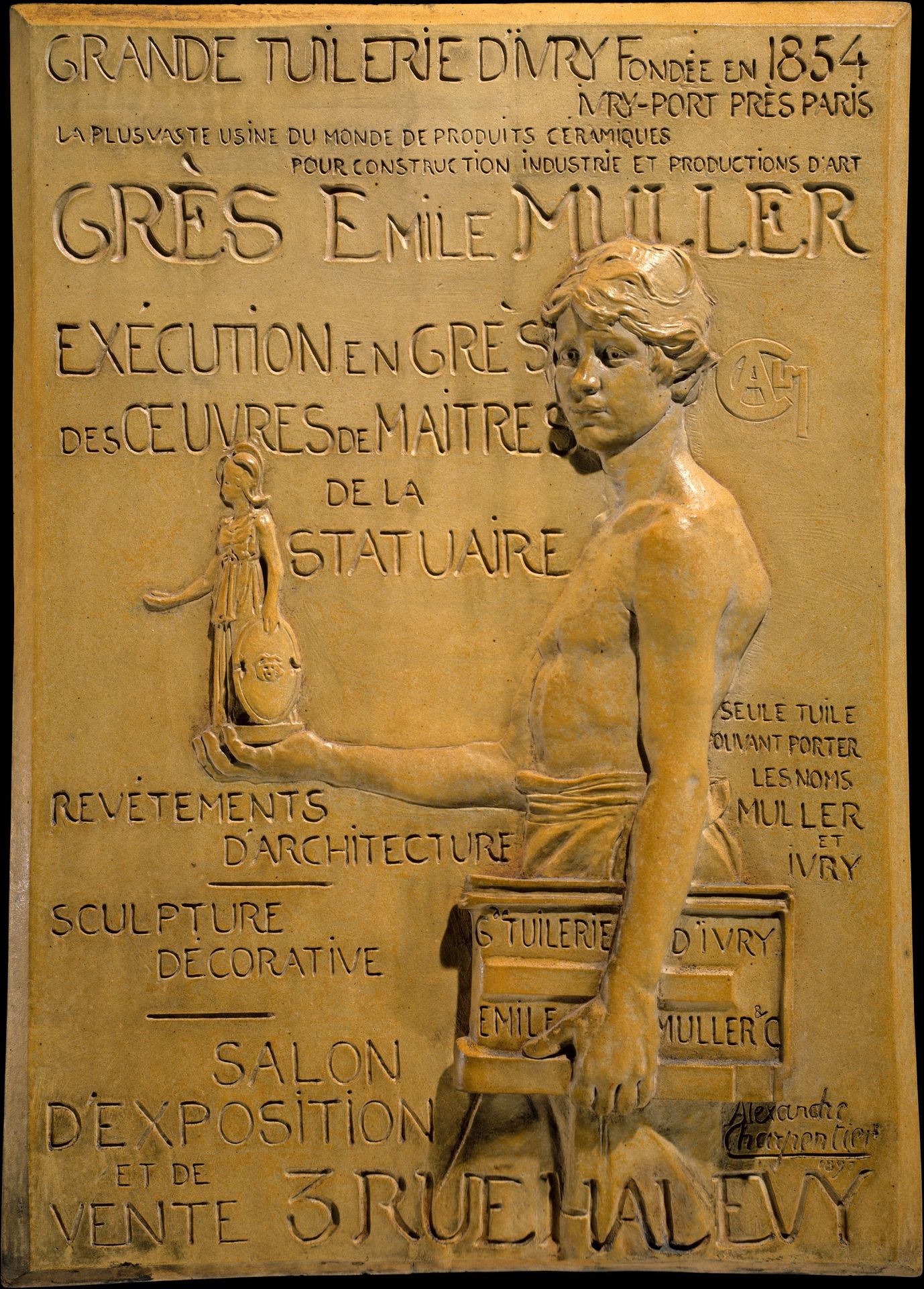 Advertisement for Muller Stoneware Manufactory by Alexandre-Louis-Marie Charpentier