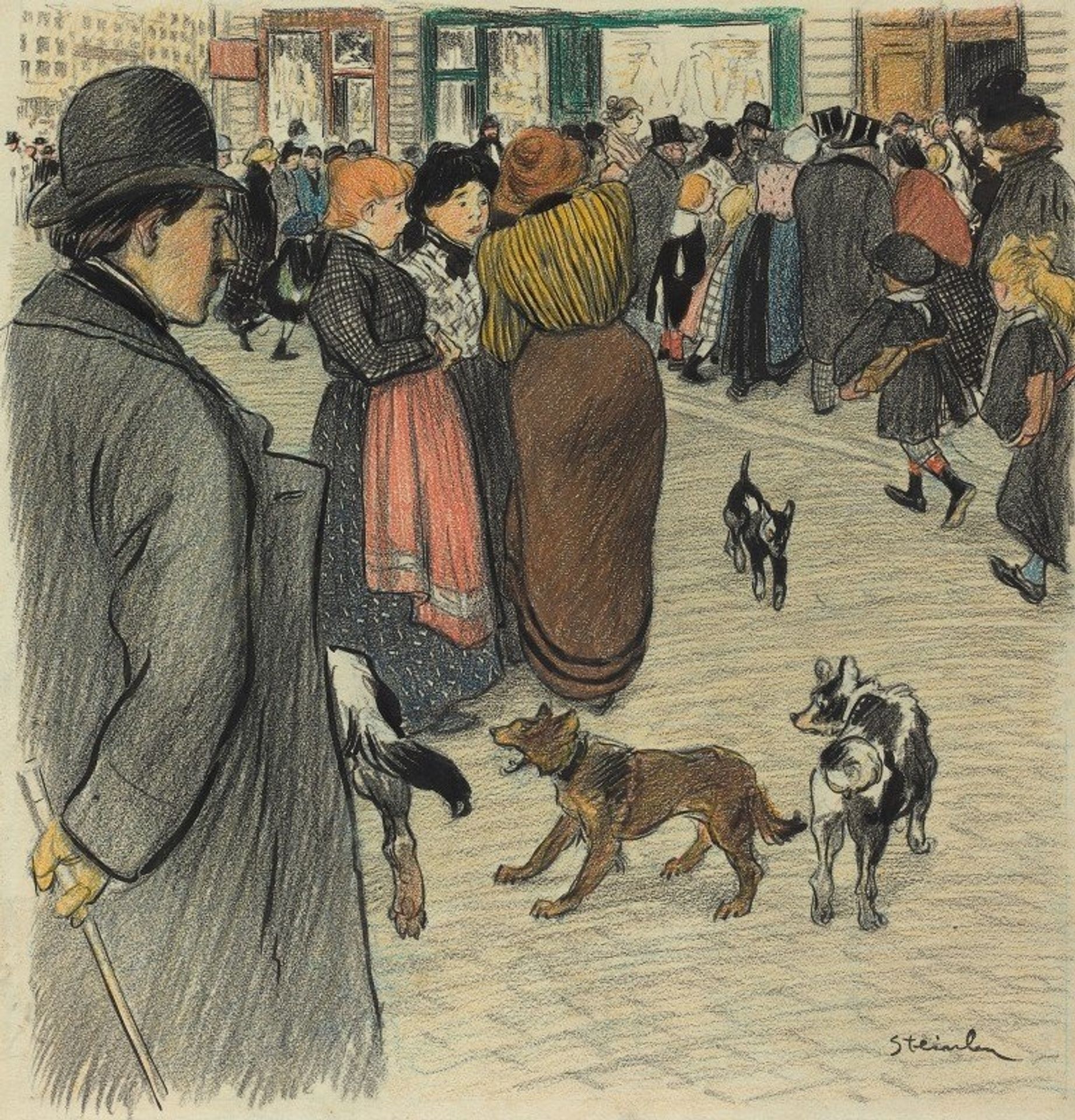 Watching The Crowd by Théophile Alexandre Steinlen