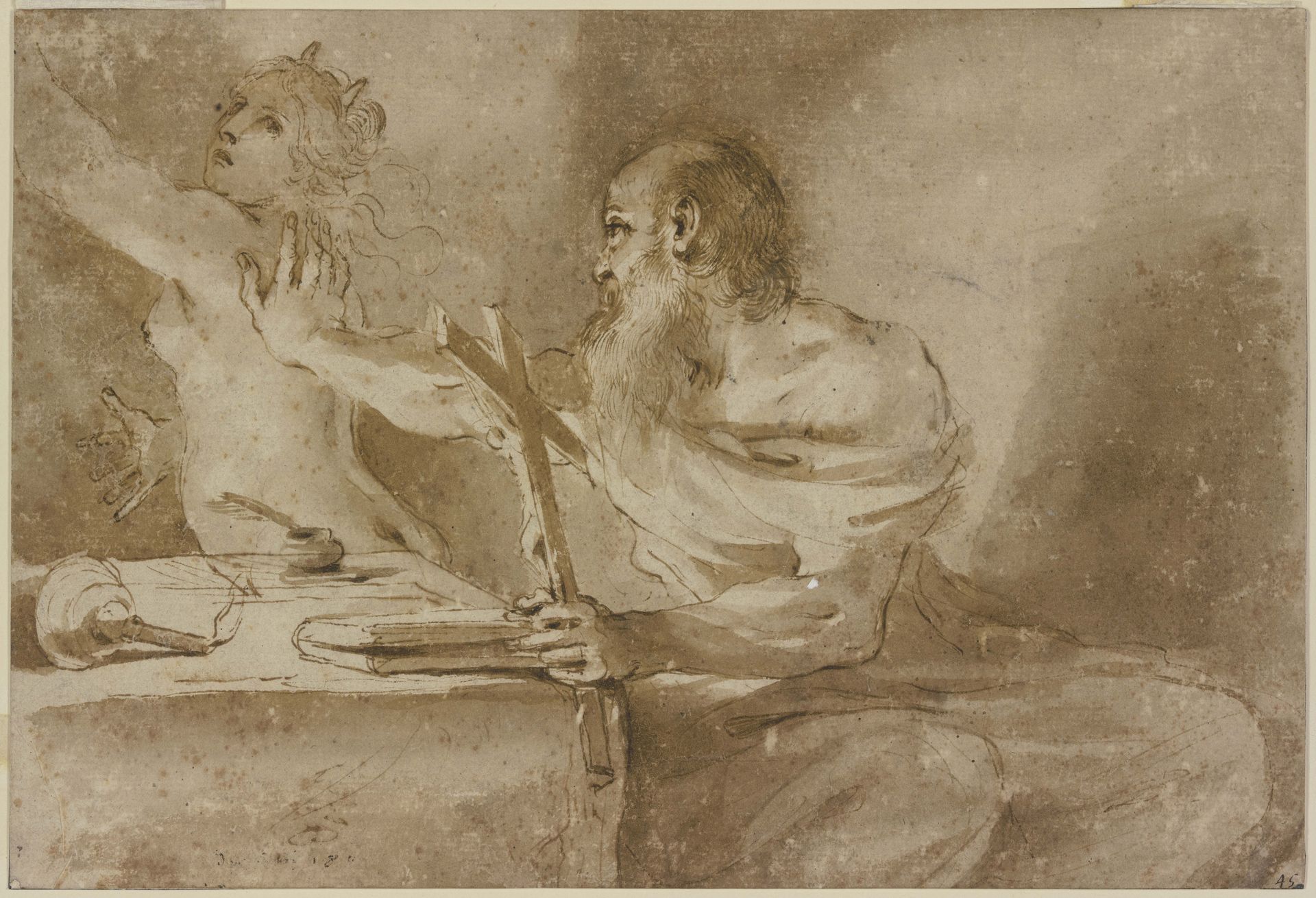 Die Versuchung des Heiligen Antonius by Guercino (Giovanni Francesco Barbieri)