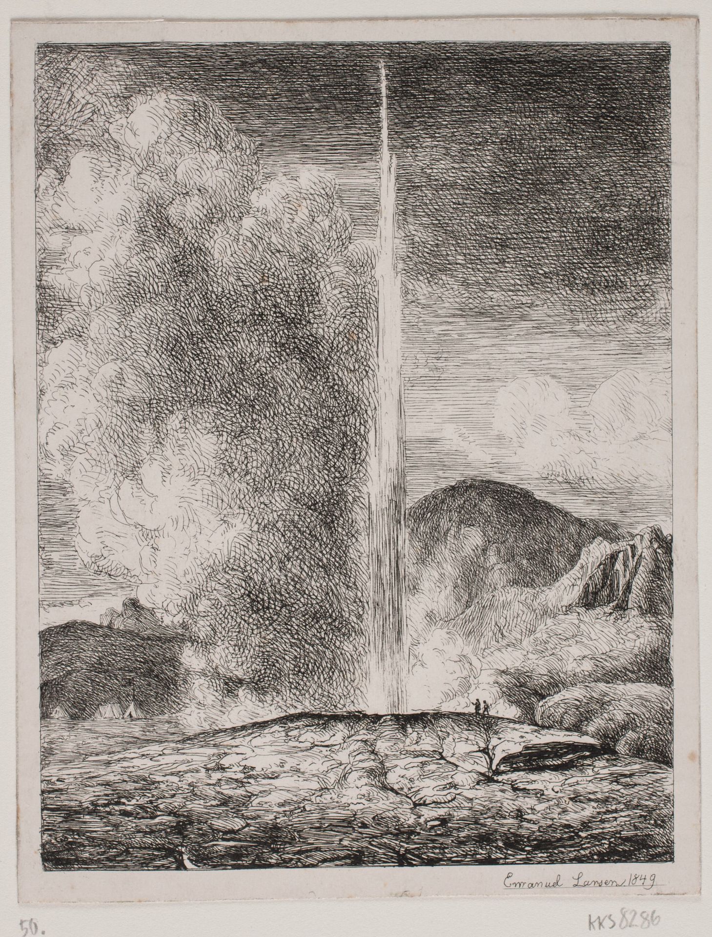 Geiser på Island by Emanuel Larsen