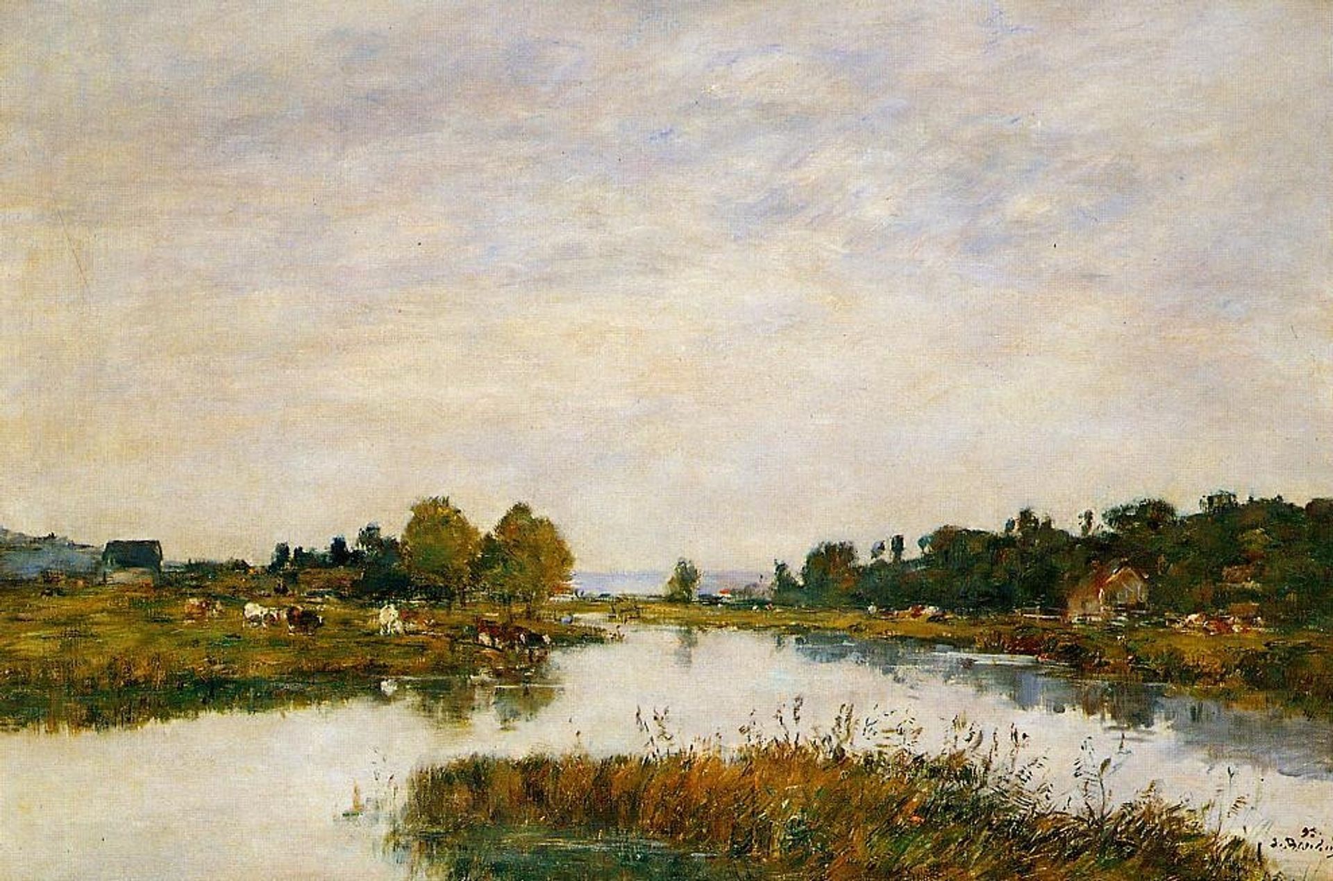 The Still River at Deauville by Eugène Boudin