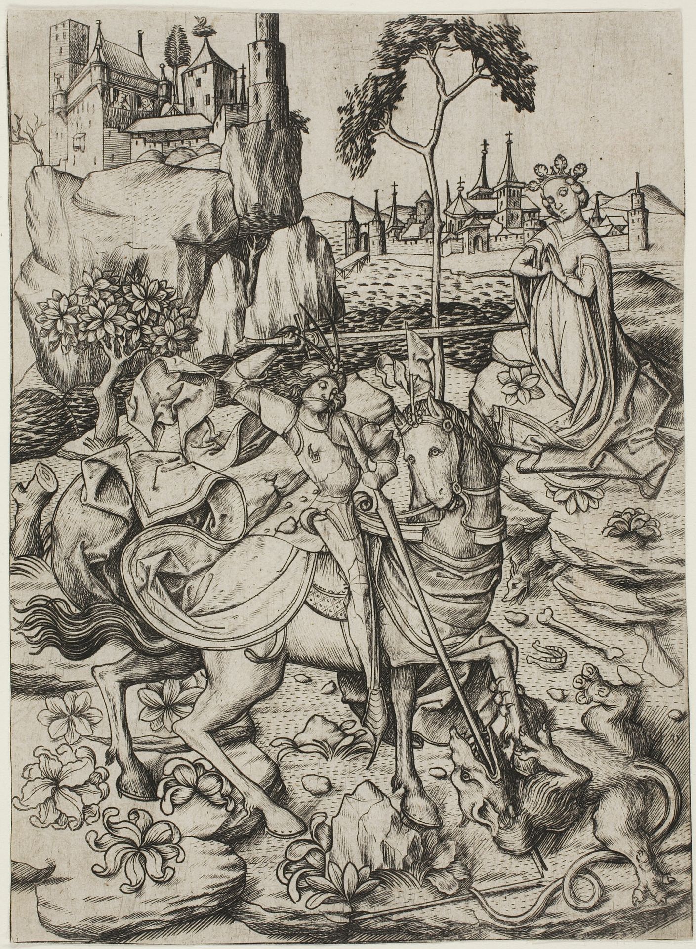 Saint George with the Stork's Nest by Master ES