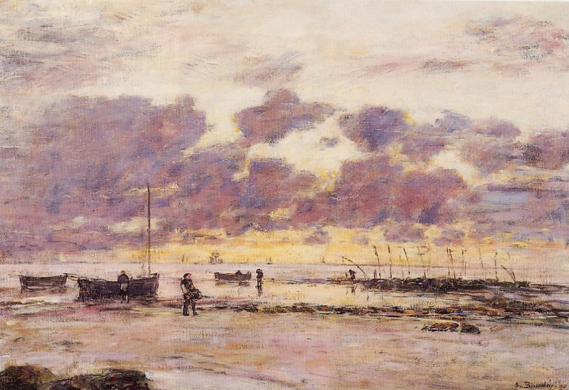 The Shores of Sainte Adresse at Twilight by Eugène Boudin