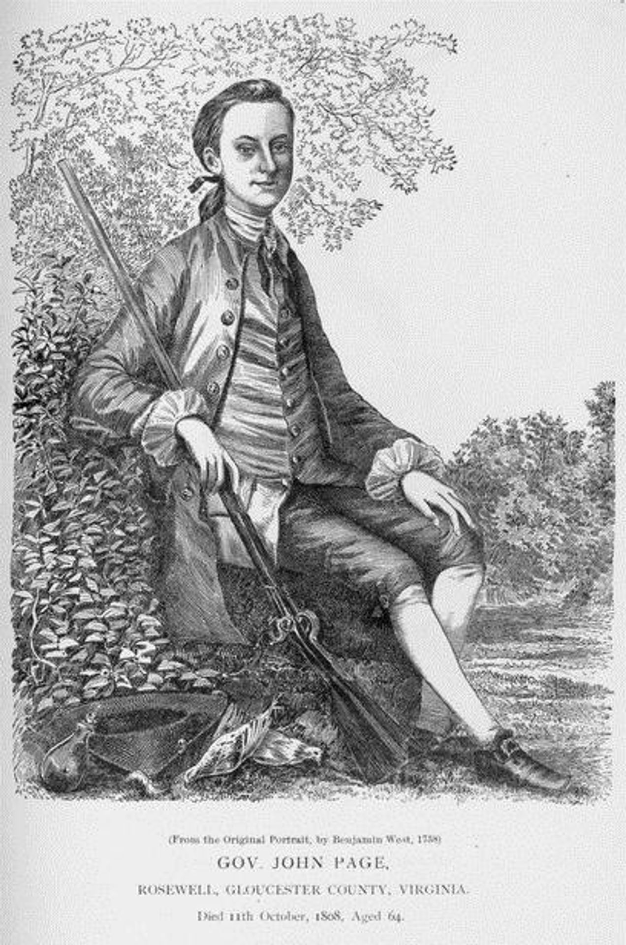 Gov. John Page of Virginia, Rosewell Plantation, Gloucester County, Virginia by Benjamin West