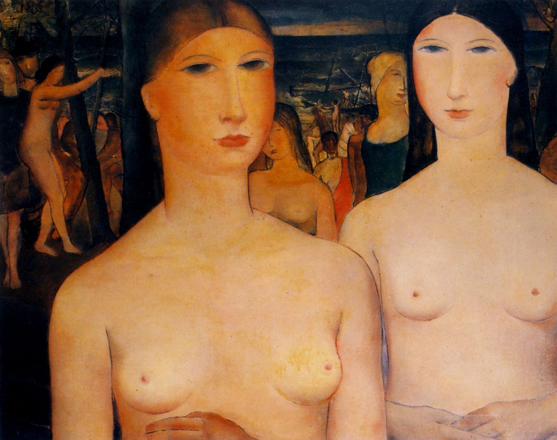 Girls by the sea by Paul Delvaux