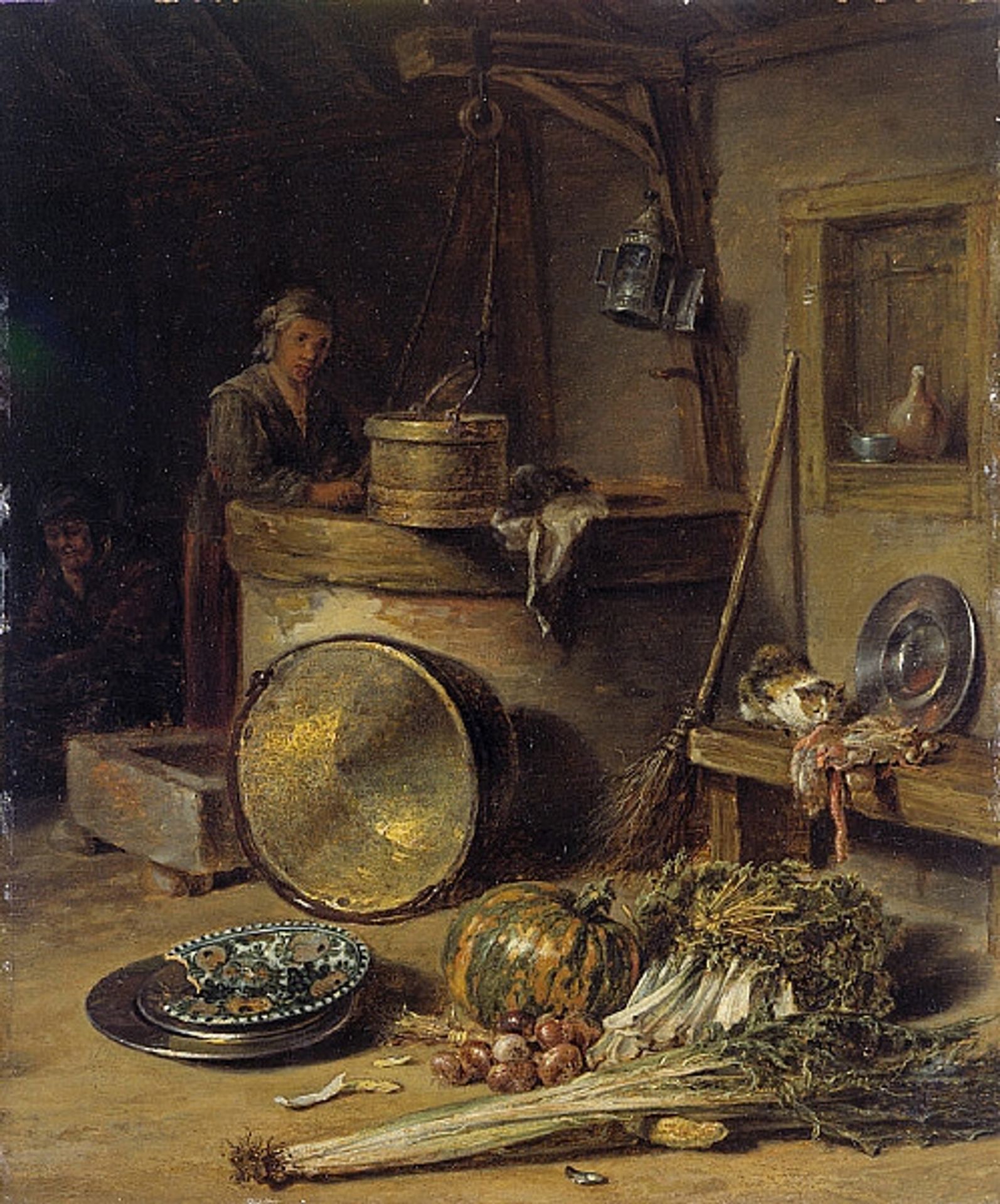 Peasant Interior with Woman at a Well by Willem Kalf