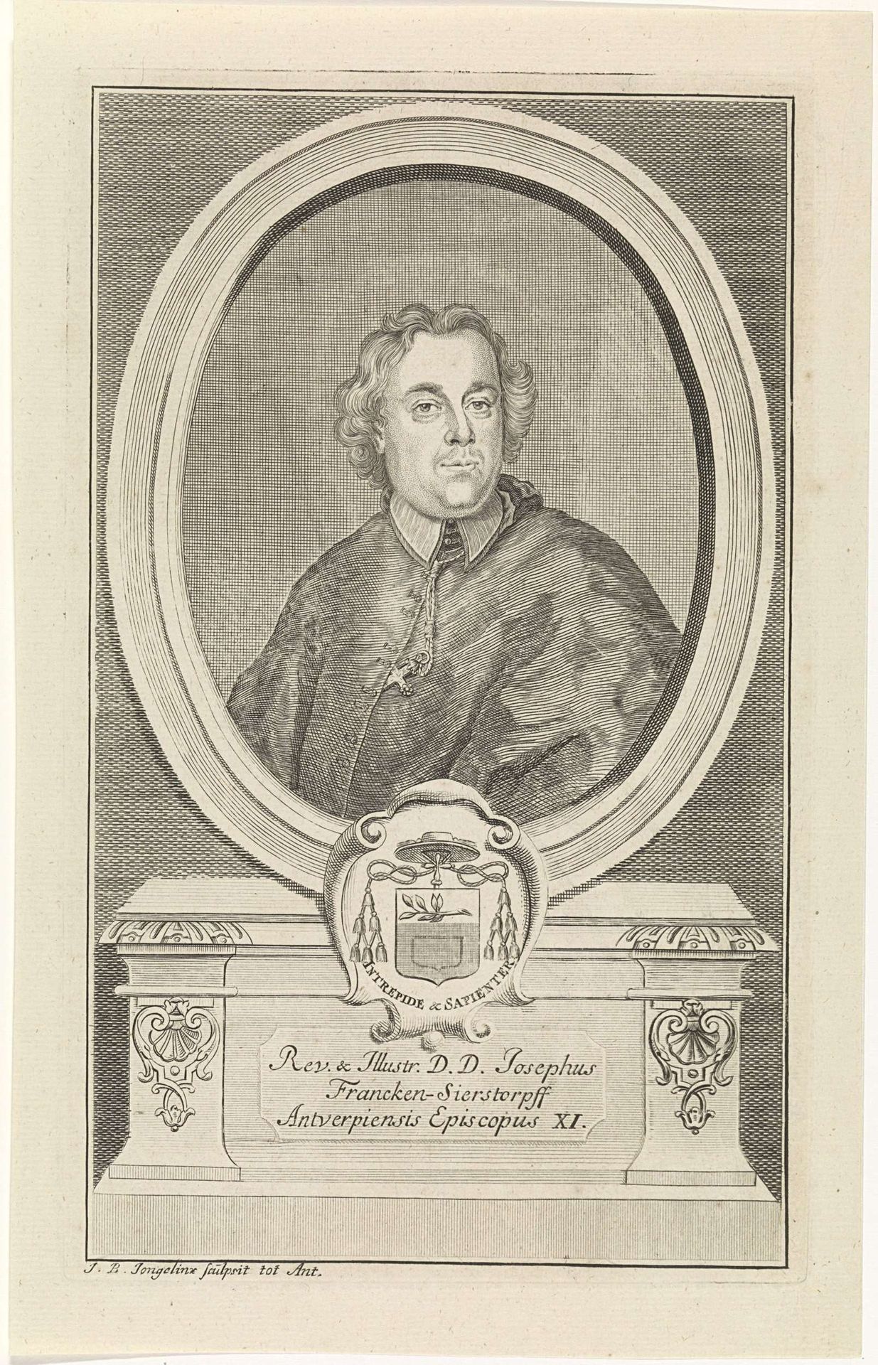 Portret van Petrus Joseph van Francken-Sierstorpff by Jan Baptist Jongelinx