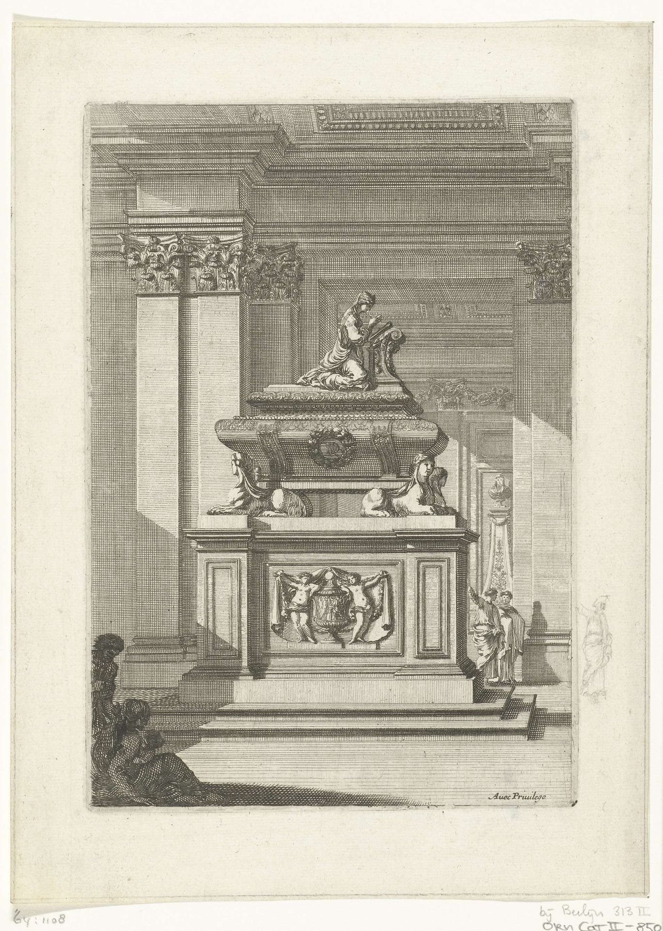 Grafmonument in de vorm van sarcofaag by Jean Lepautre