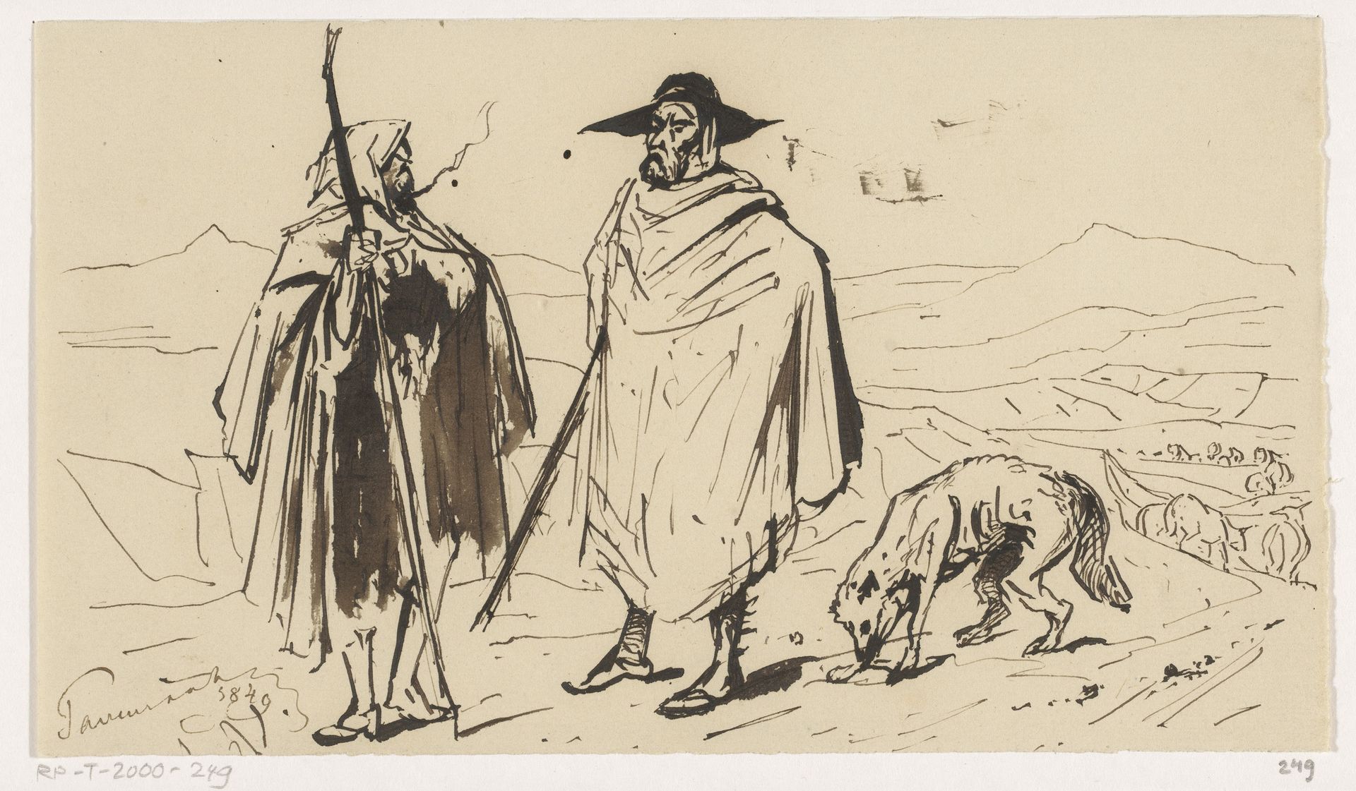 Herder met hond by Johannes Tavenraat