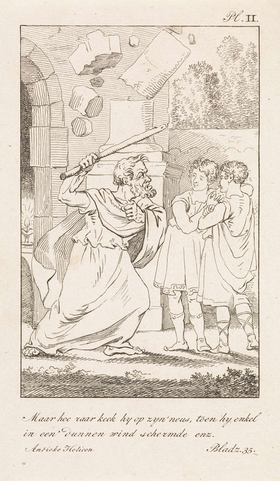 Tovenaar zwaaiend met een staf by Daniël (I) Veelwaard