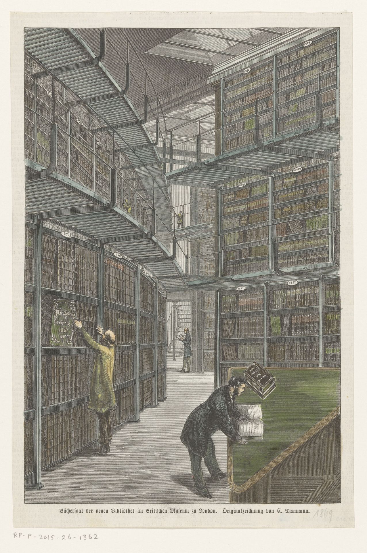 Bibliotheek van het British Museum te Londen by Anonymous