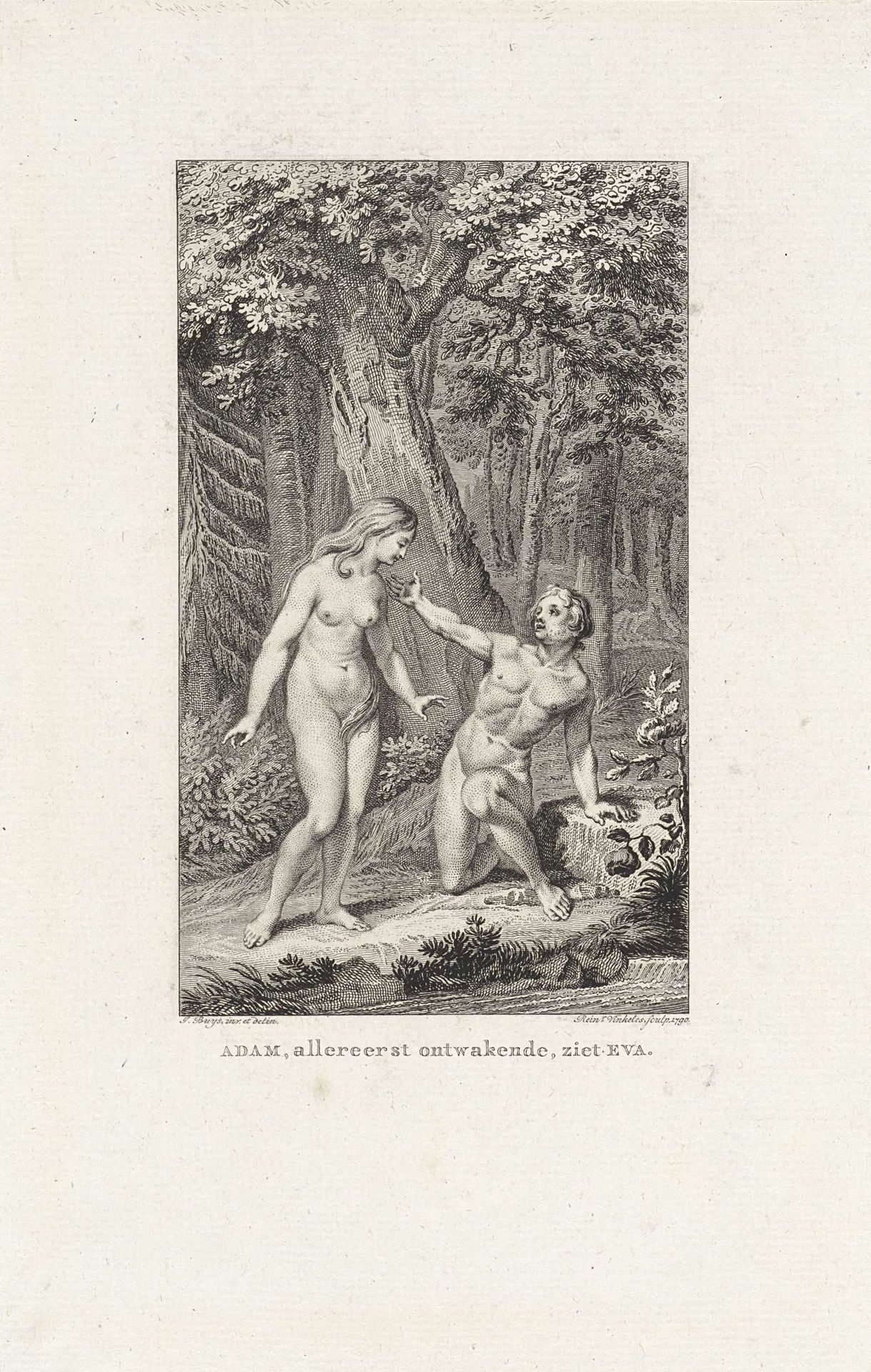 Schepping van Eva by Reinier Vinkeles