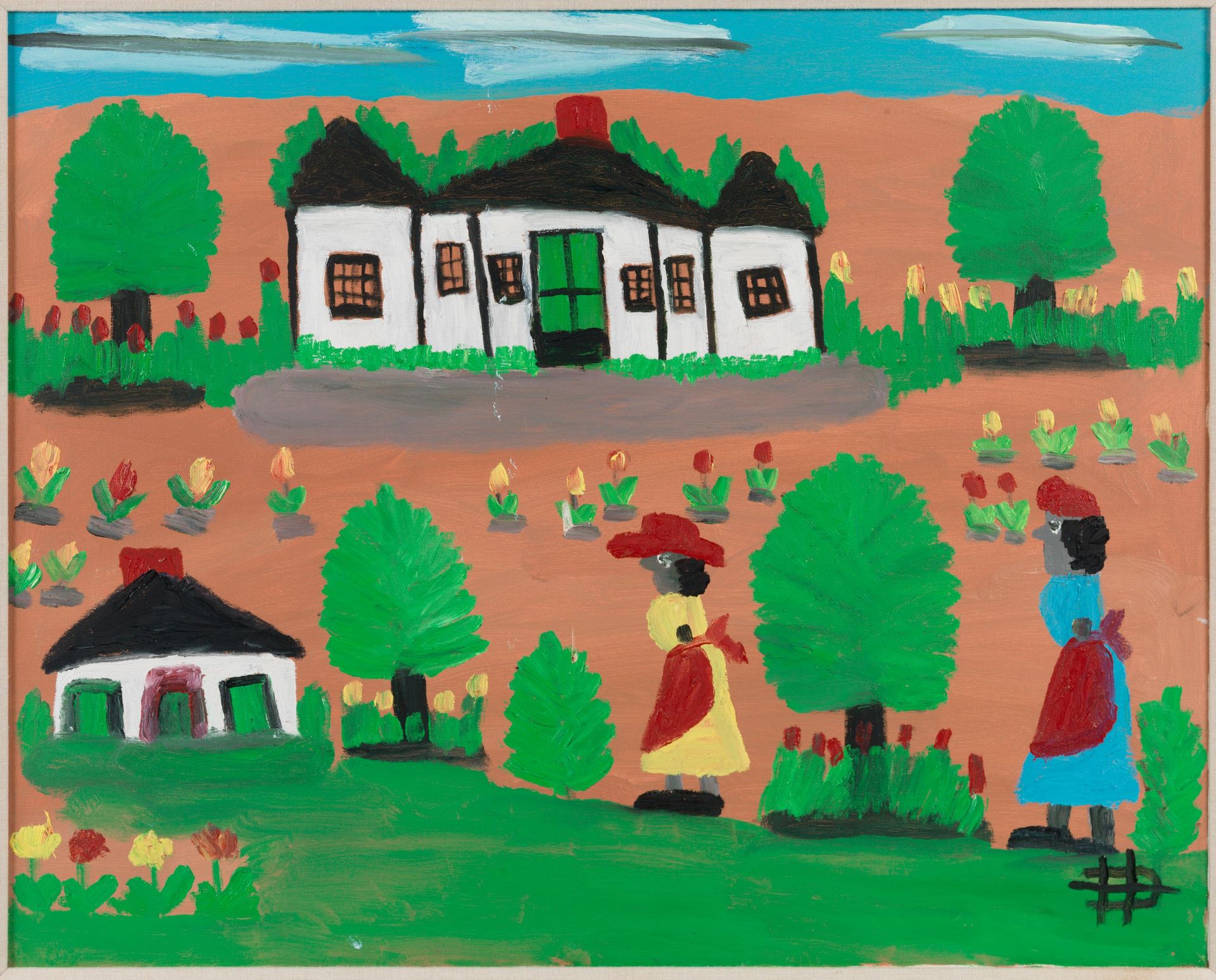 Two Women by Clementine Hunter